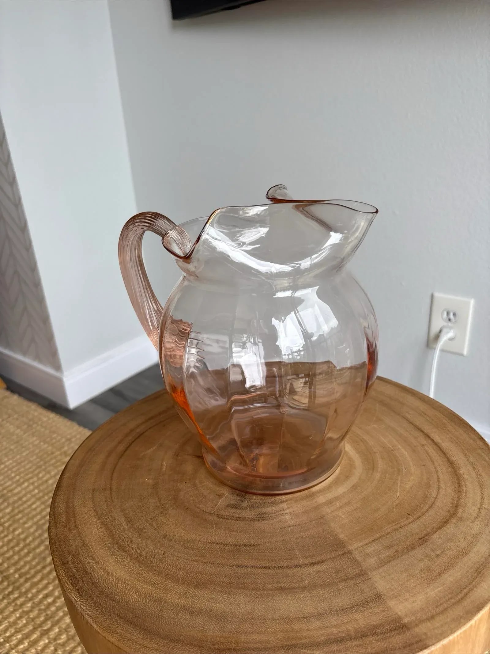 Macbeth Evan's Pink Depression Glass 1930's Pitcher - 12