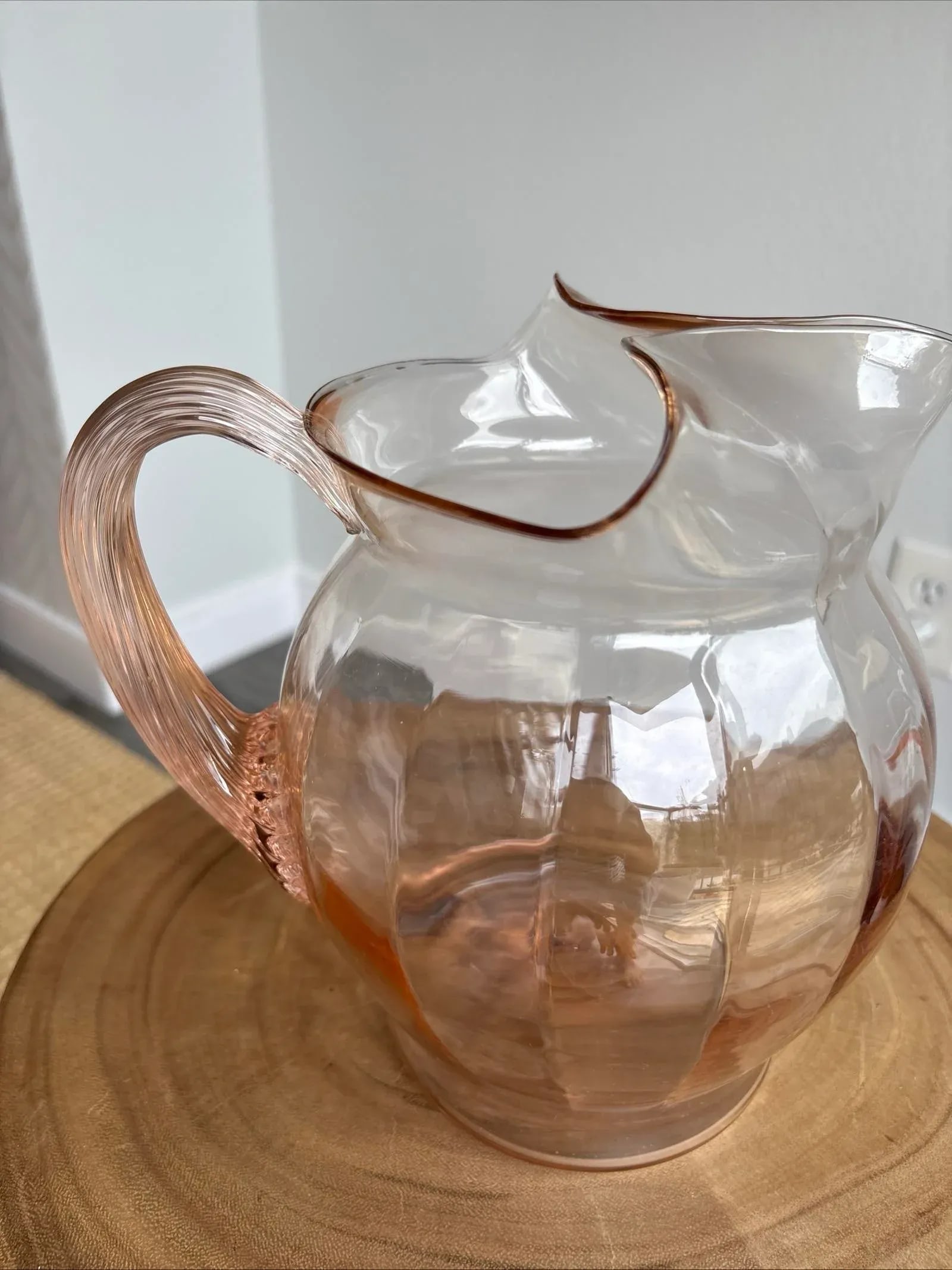Macbeth Evan's Pink Depression Glass 1930's Pitcher - 8