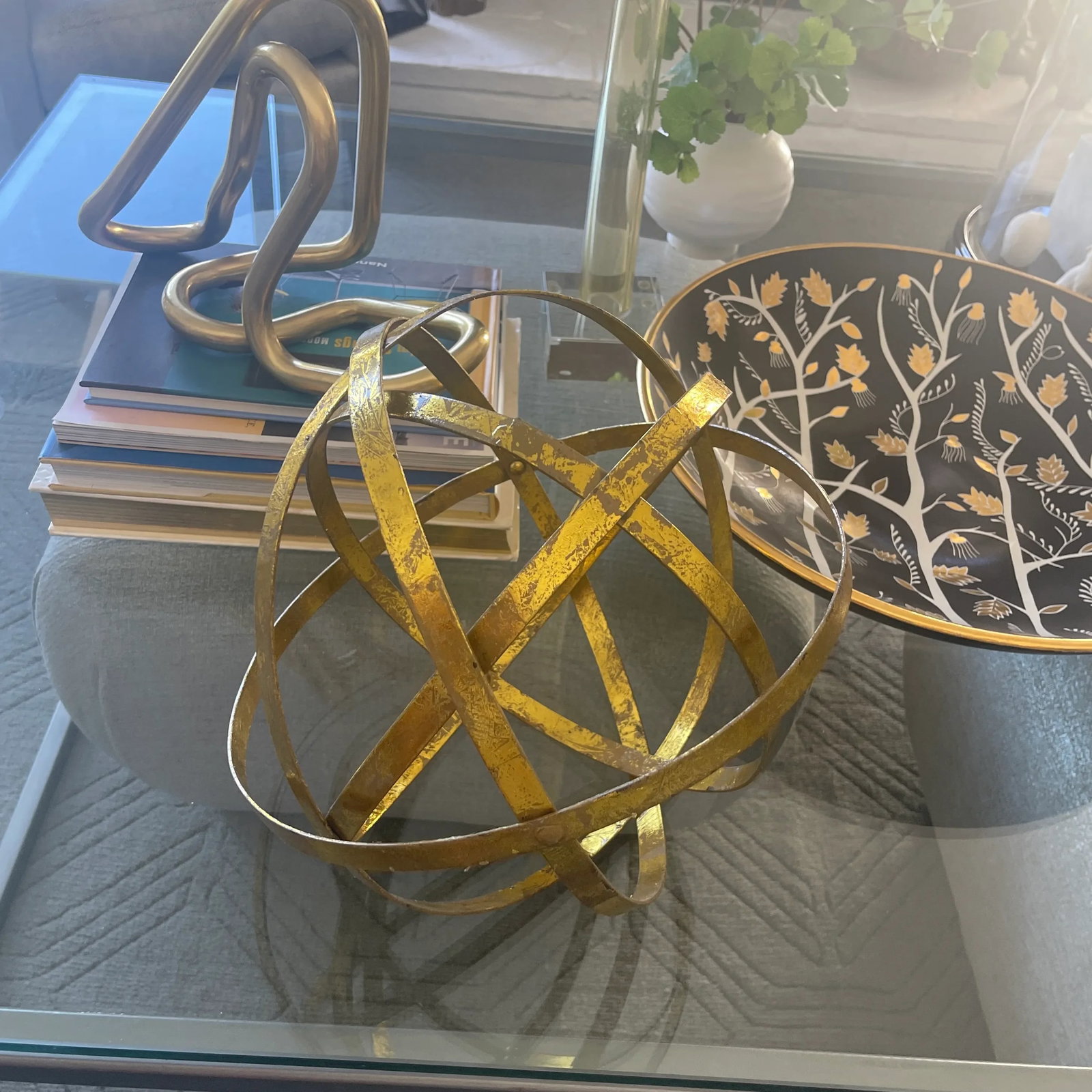Metal Gold Leaf Sphere - 4