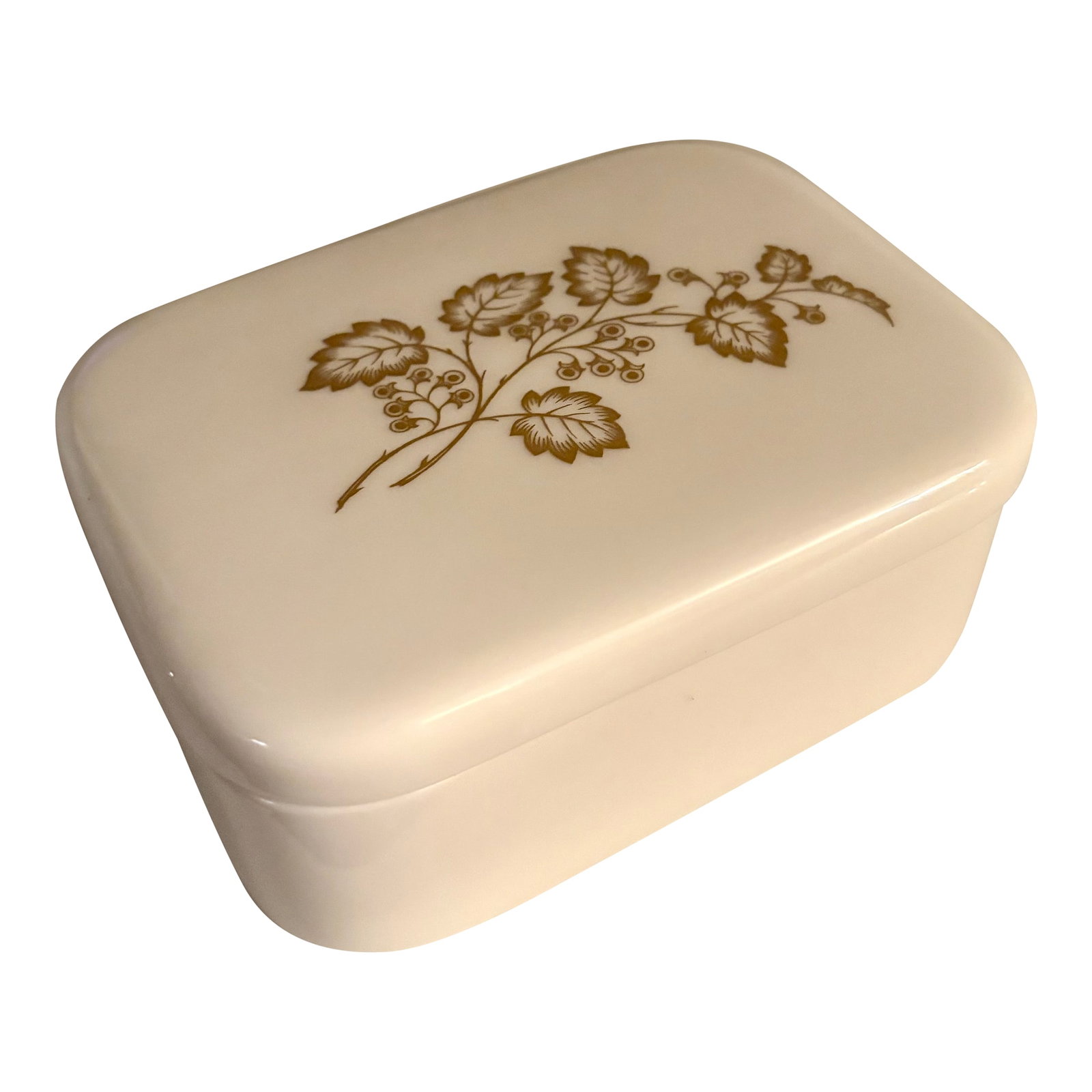 Hollywood Regency Ivory Porcelain With Gold Detail Jewelry Box by Lenox: Add a little glamour to your decor with this ivory porcelain cigarette or jewelry box with gold detailing. Part of the Celeste Collection Manufactured by Lenox, as part of their Celeste Collection,