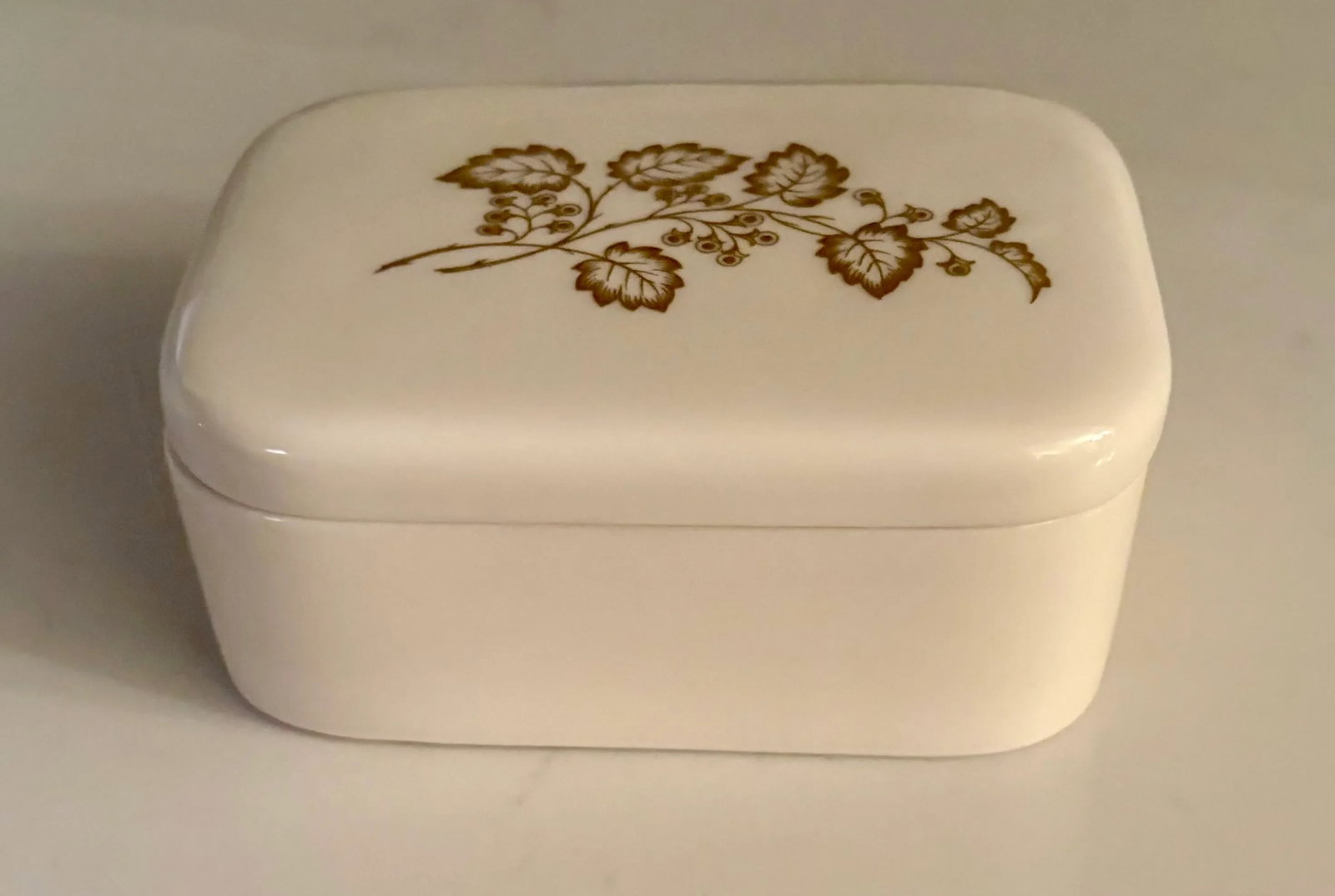 Hollywood Regency Ivory Porcelain With Gold Detail Jewelry Box by Lenox - 8