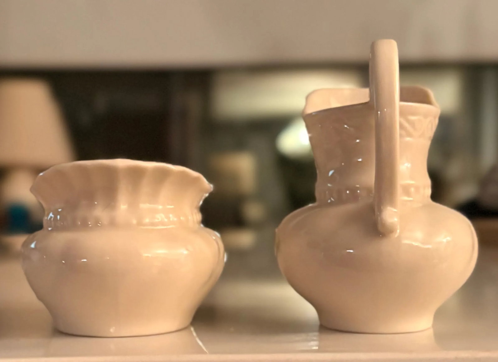 Mid 20th Century Lenox Colonial Collection Porcelain Creamer and Sugar Bowl Set - 3