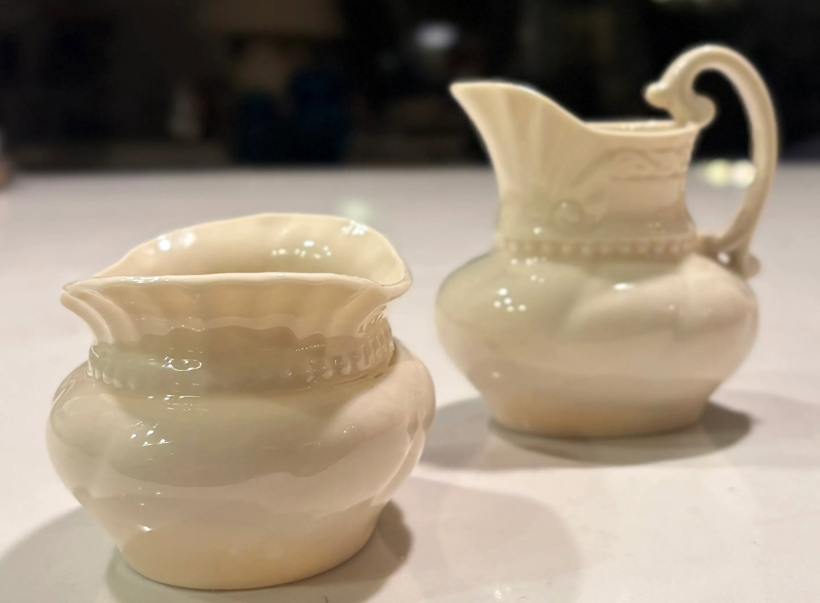 Mid 20th Century Lenox Colonial Collection Porcelain Creamer and Sugar Bowl Set - 5