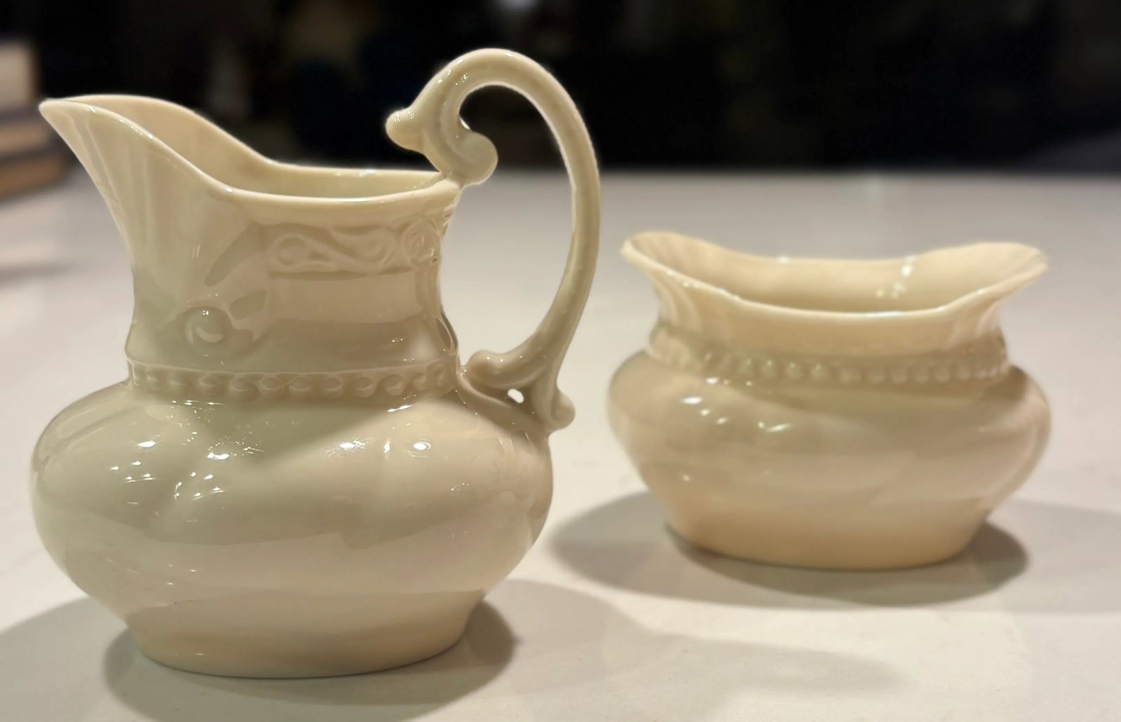 Mid 20th Century Lenox Colonial Collection Porcelain Creamer and Sugar Bowl Set - 7