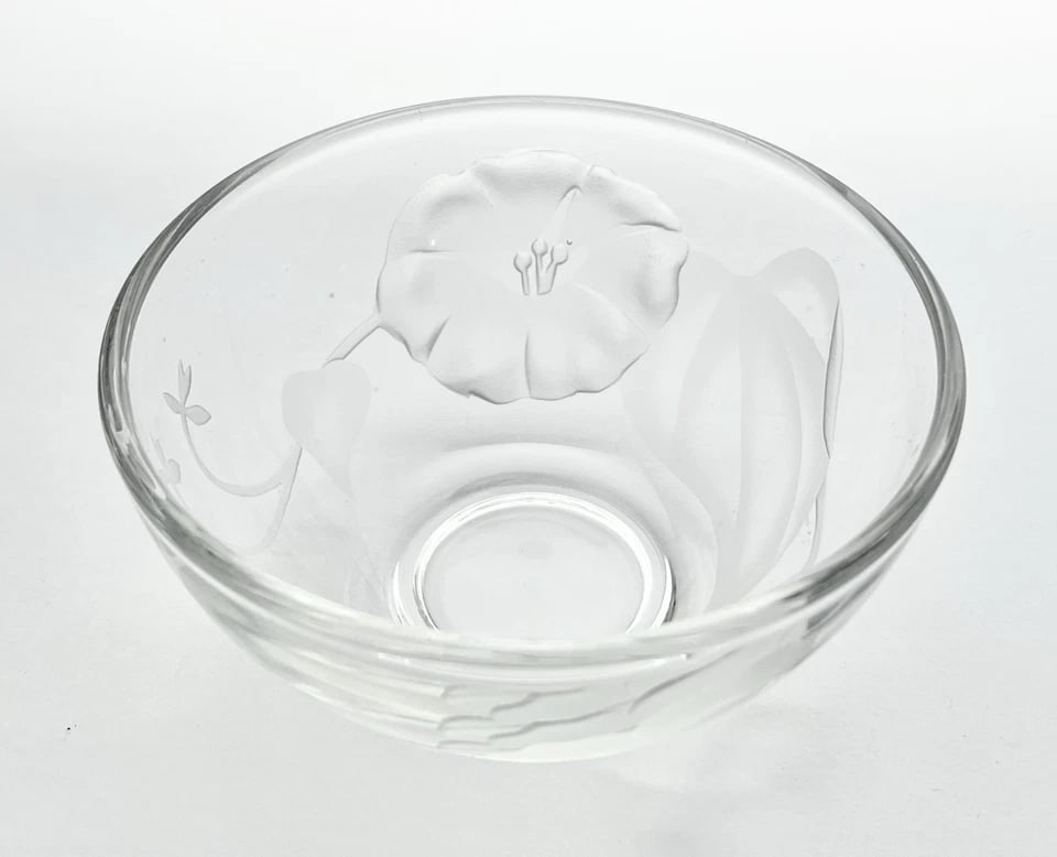 1940s Fostoria "Morning Glory" Crystal Mayonnaise Bowl & Underplate - 3