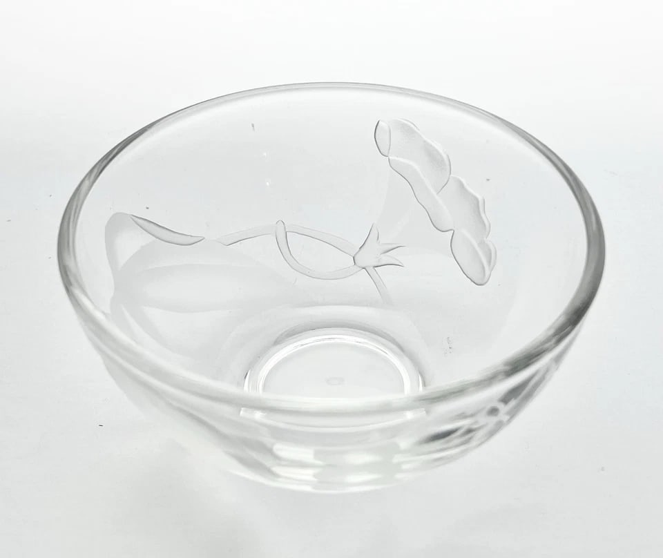 1940s Fostoria "Morning Glory" Crystal Mayonnaise Bowl & Underplate - 4