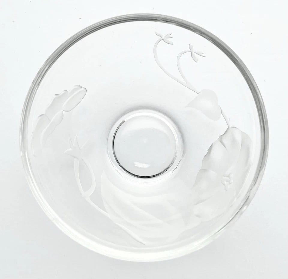 1940s Fostoria "Morning Glory" Crystal Mayonnaise Bowl & Underplate - 6