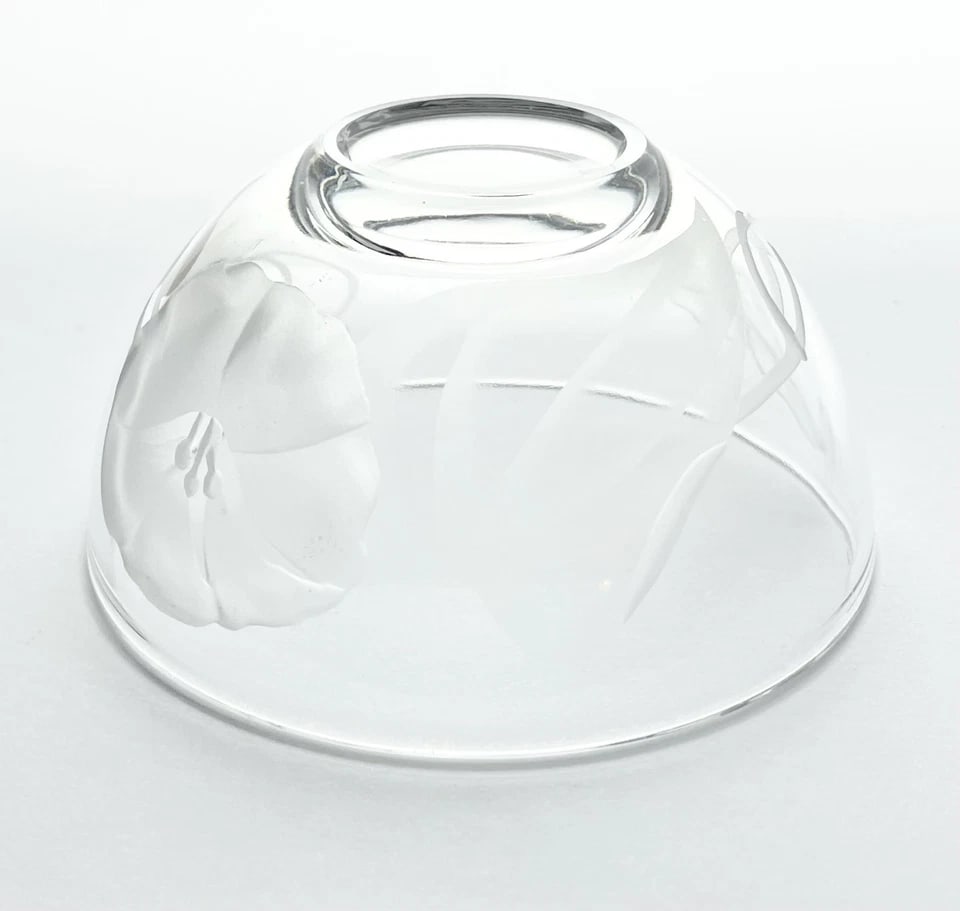 1940s Fostoria "Morning Glory" Crystal Mayonnaise Bowl & Underplate - 7