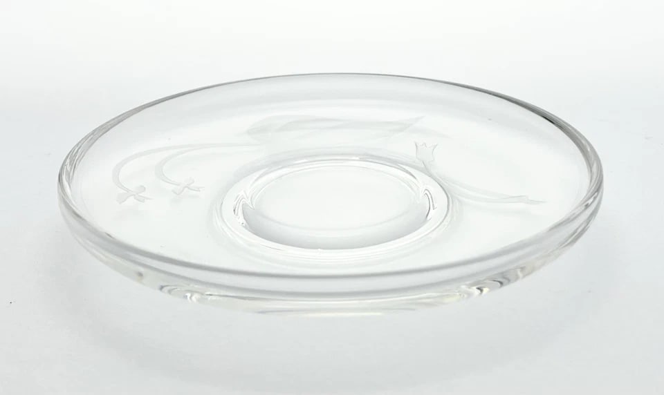1940s Fostoria "Morning Glory" Crystal Mayonnaise Bowl & Underplate - 9