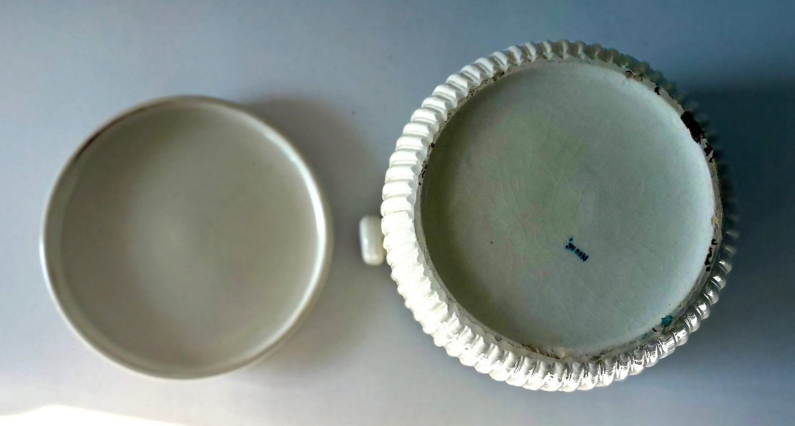 1940's Trompe L'oeil Needlepoint Japanese Ceramic Biscuit Jar - 6