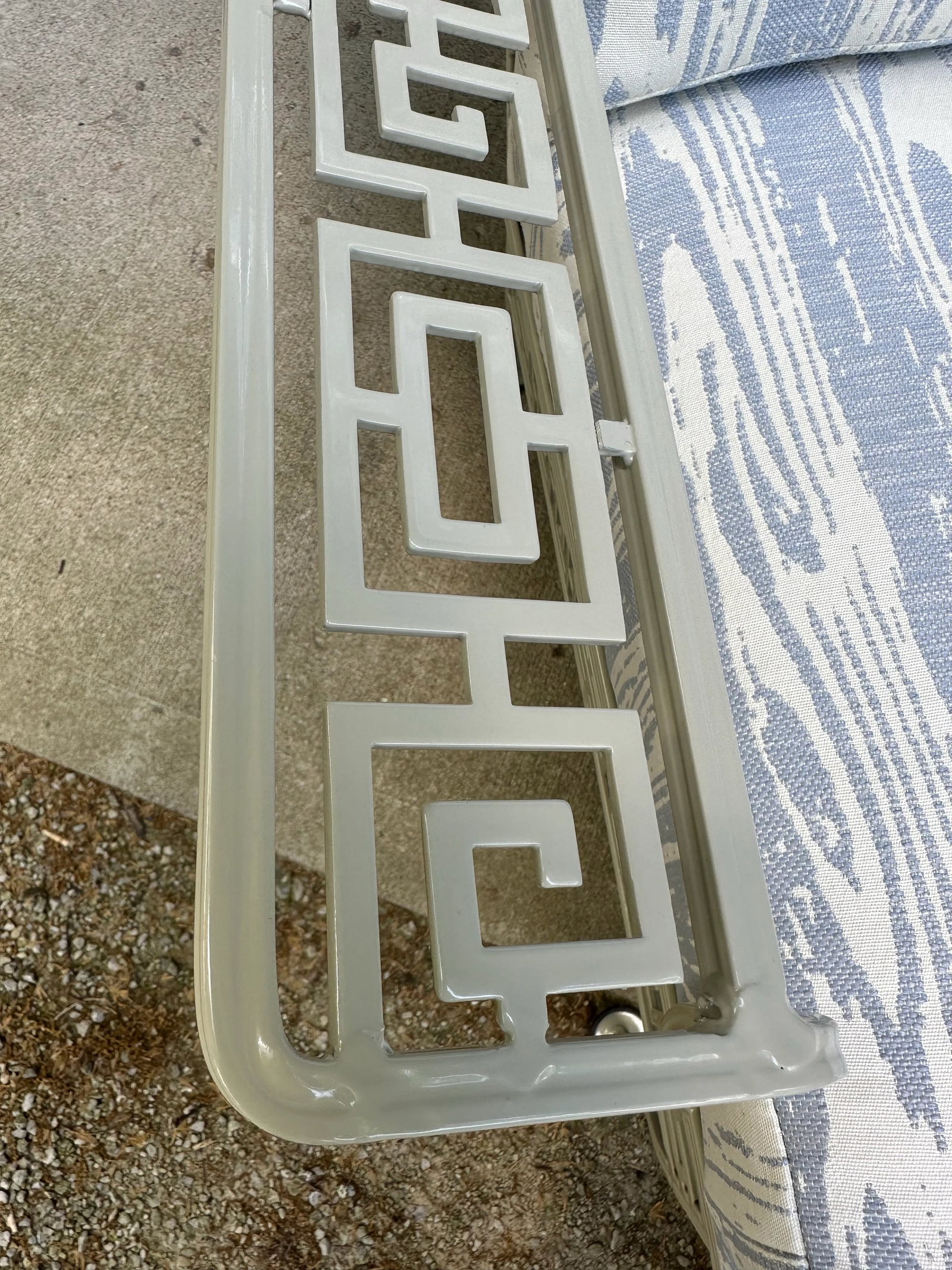 Vintage Meadowcraft Greek Key Outdoor Wrought Iron Patio Seating & Tables, Attributed -Set of Six - 12