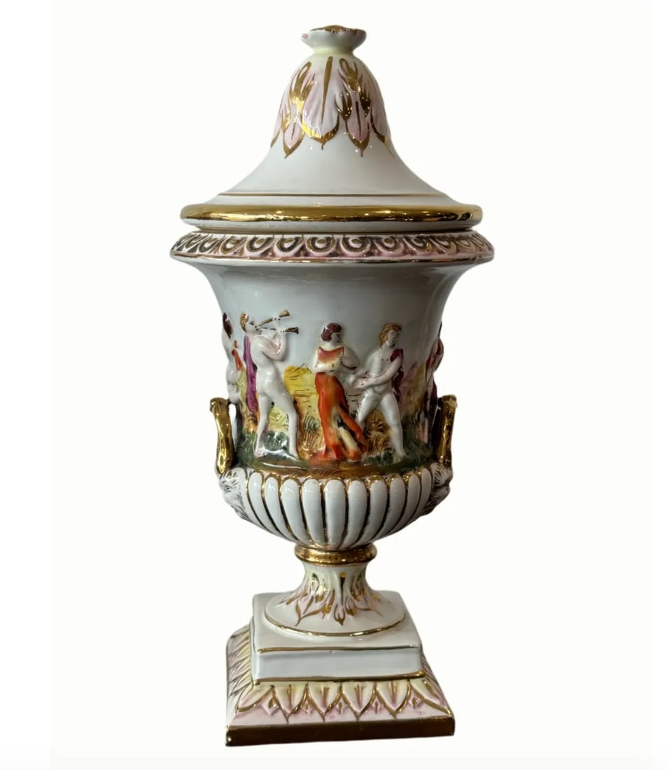 Vintage Italian Decorative Urns- Set of 2 - 4