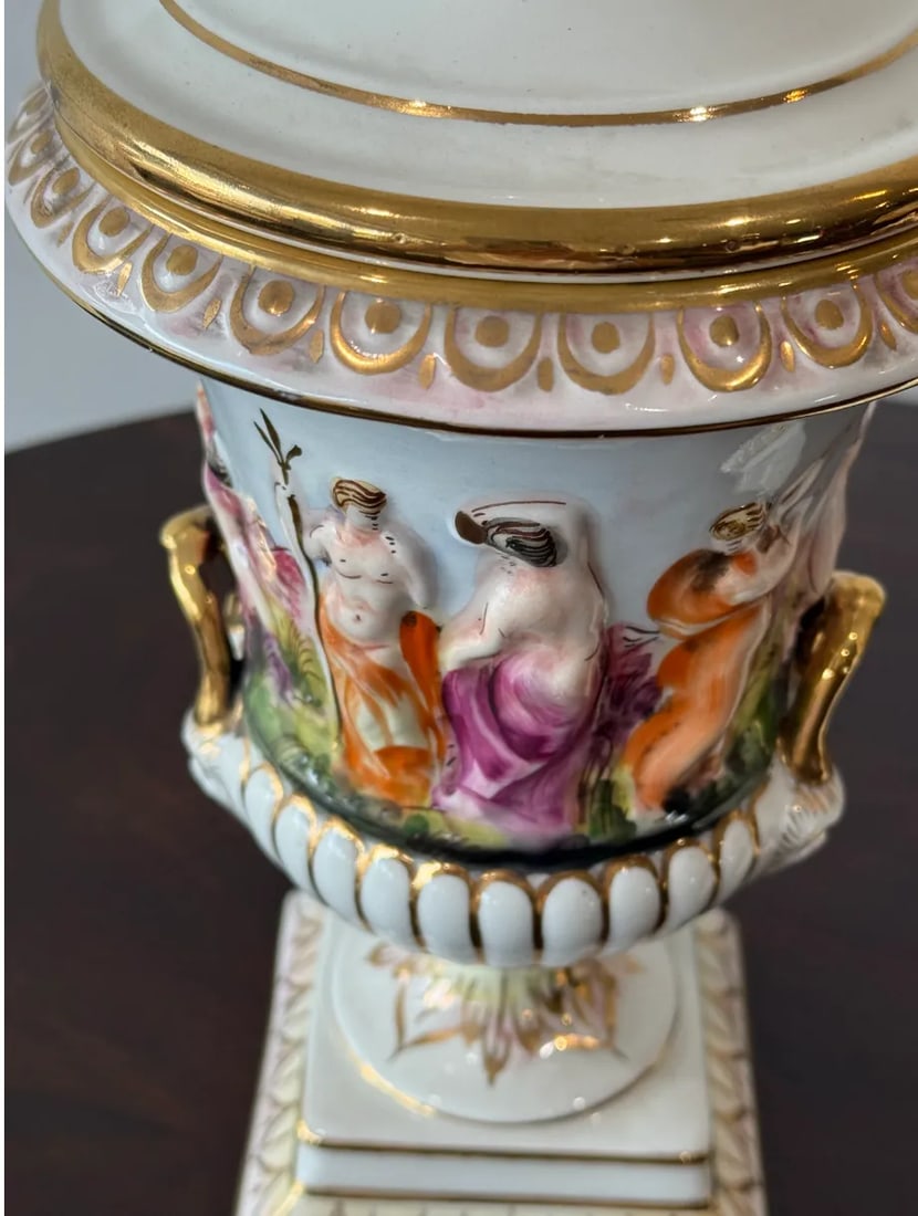Vintage Italian Decorative Urns- Set of 2 - 8