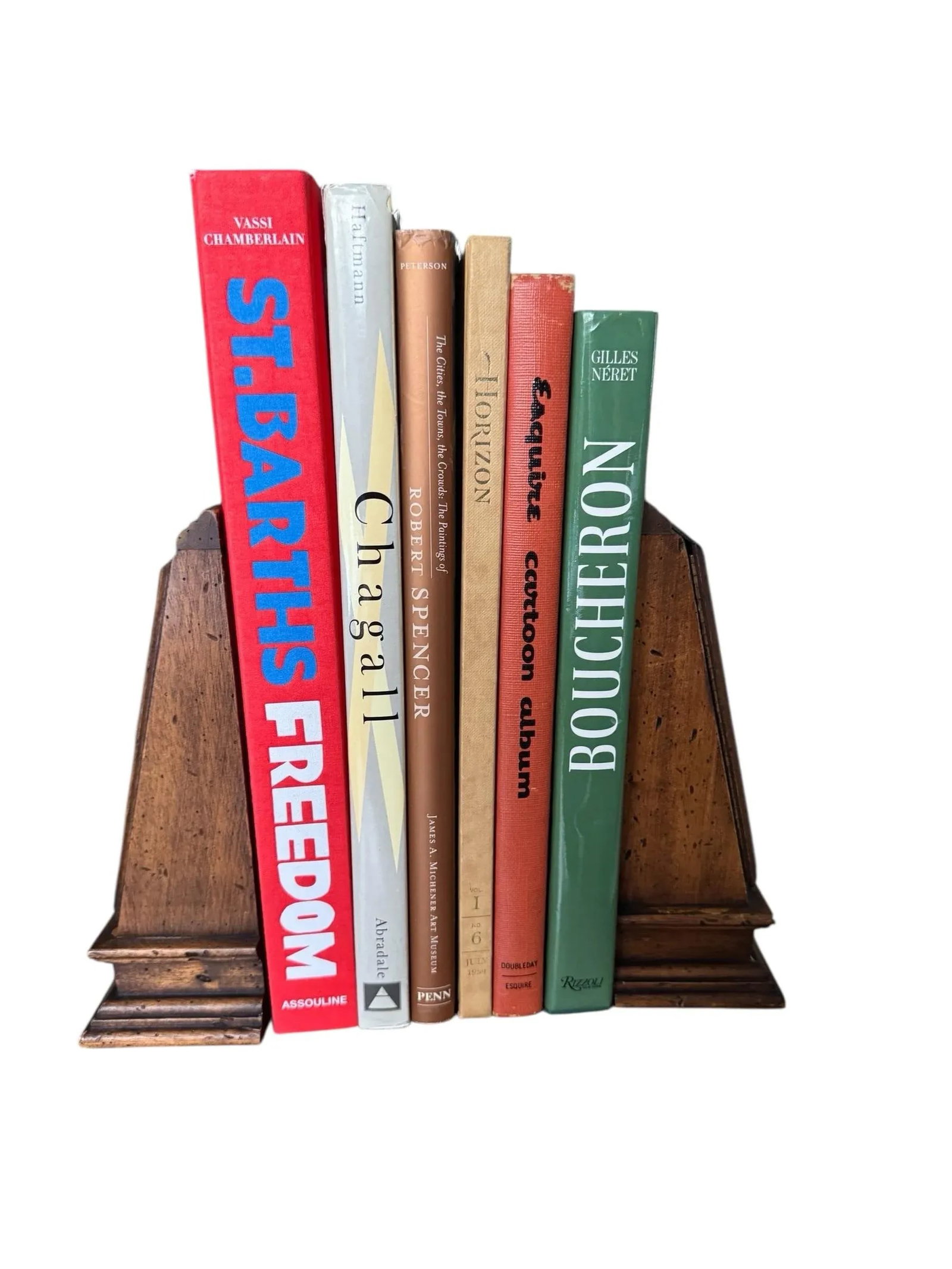 Mid 20th Century Wooden Bookends With Etchings of 17th Century Ships & Doors- a Pair - 5