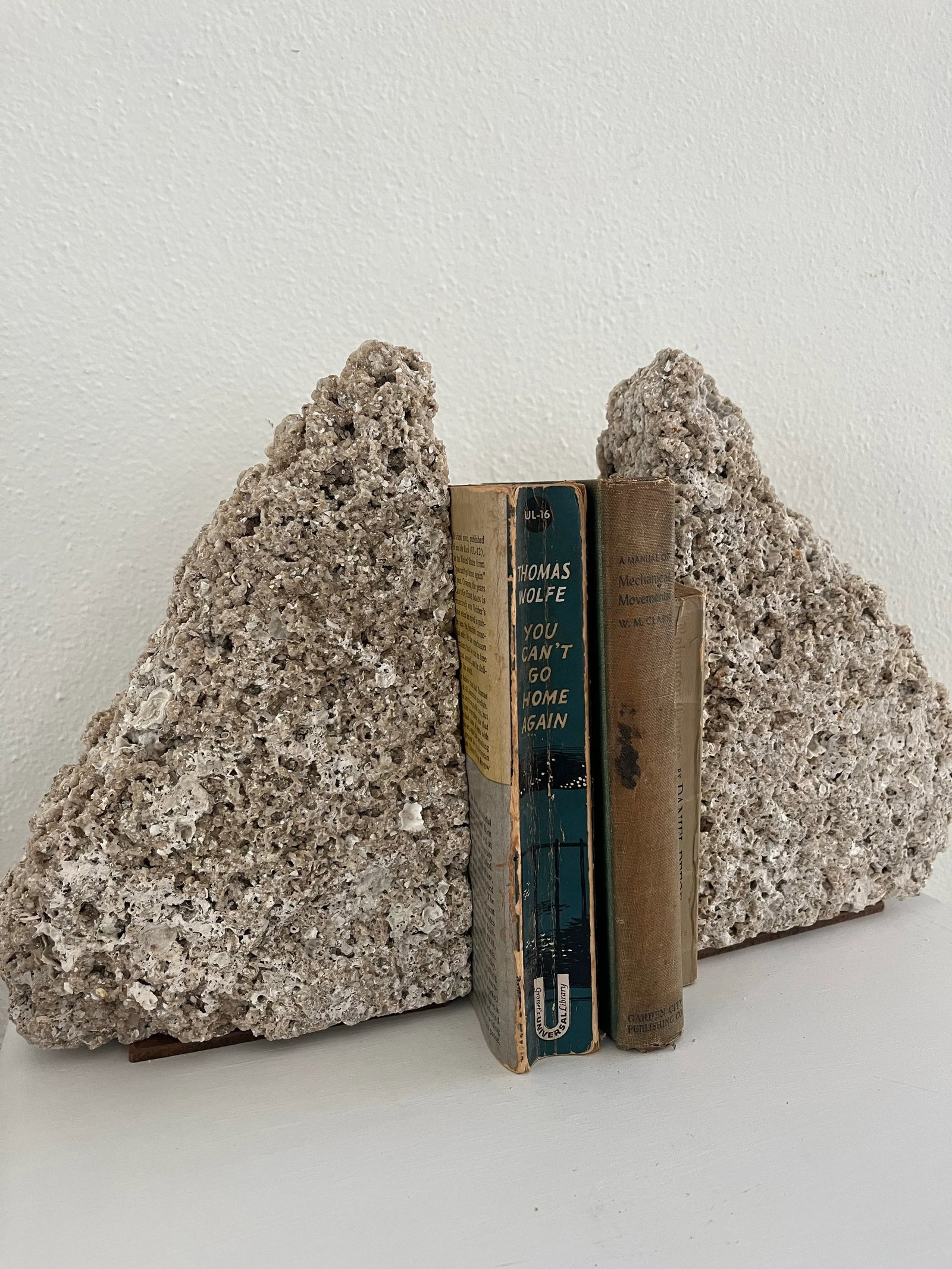 Pair of Mid 20th Century Coquina Stone Urban Organic Bookends - 3