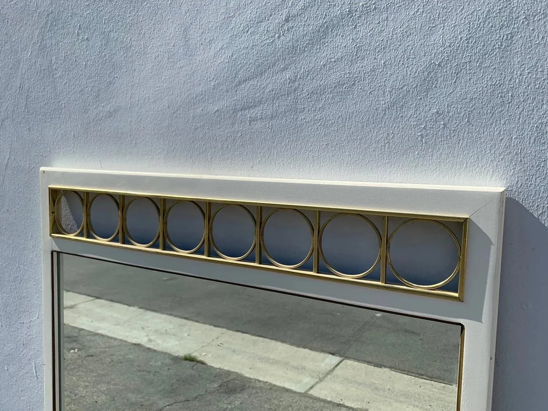 Vintage White Wall Mirror - 5