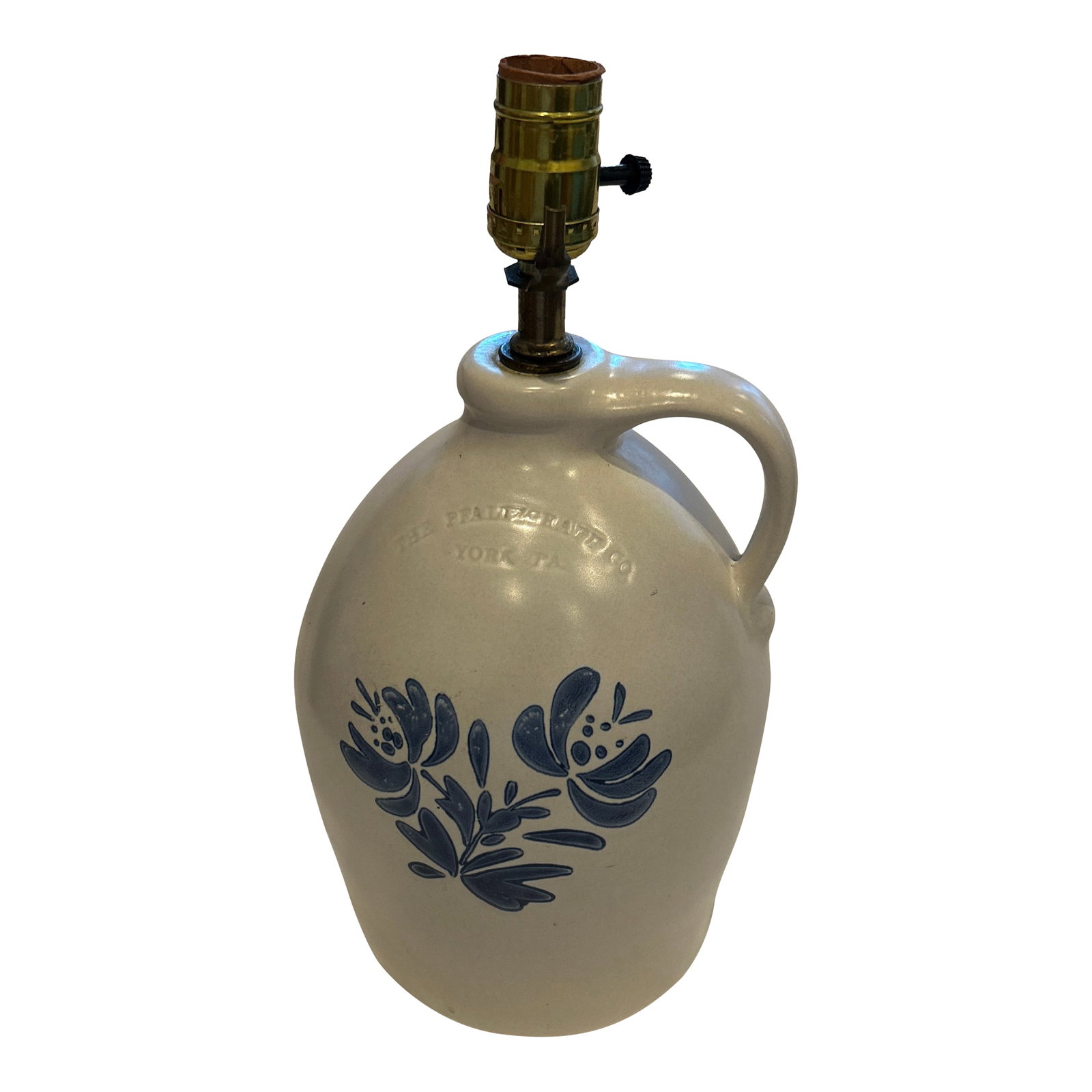 Vintage Pfalrzgraff Co. Lamp: Wonderful, rare jug style lamp by Pfaltzgraff. Made in the Mid 20th Century Condition: Alterations: Original Condition Unaltered Imperfections: Some Imperfections Condition Notes: Wear consistent with