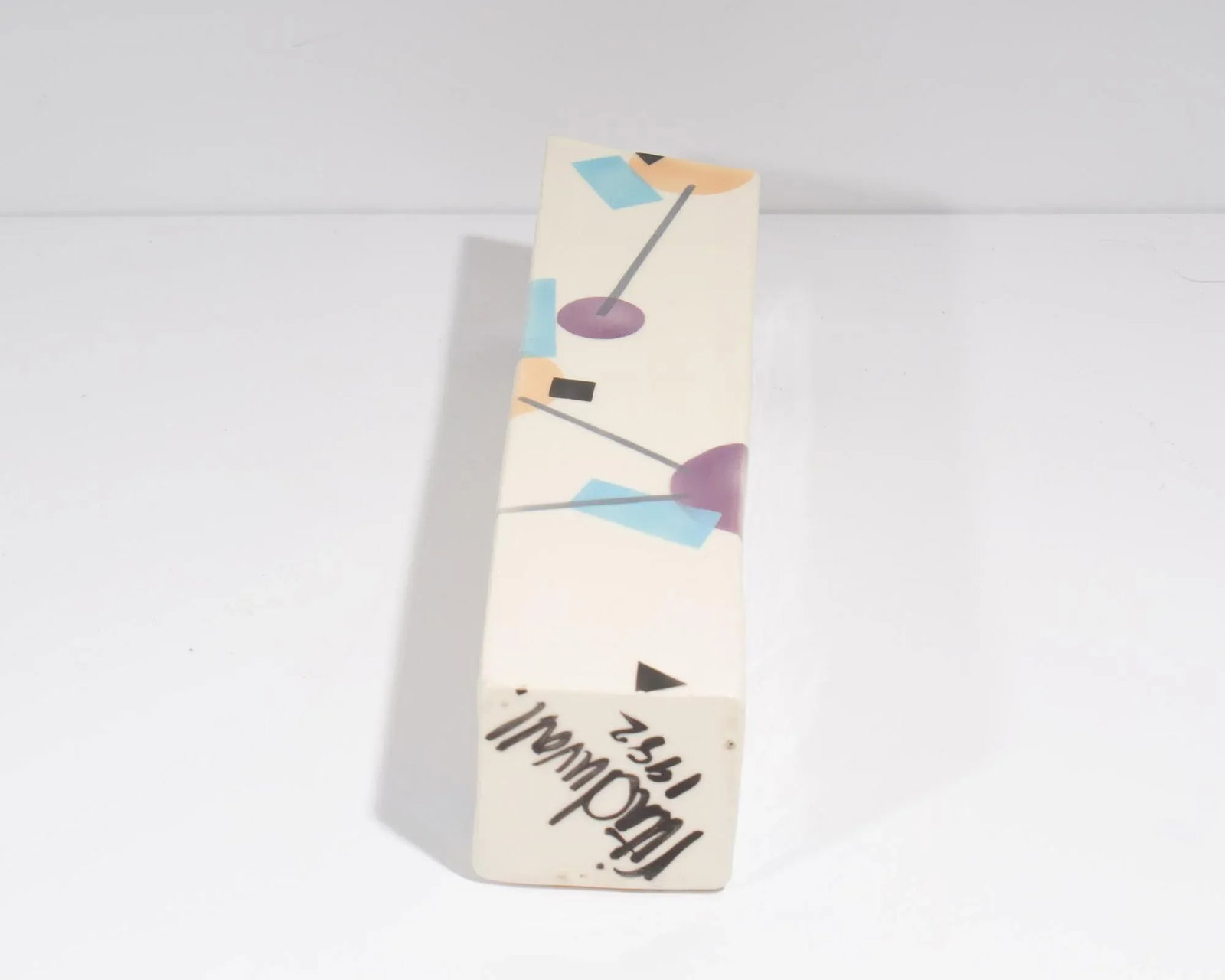 Rita Duvall Signed 1982 Postmodern Ceramic Vase - 4