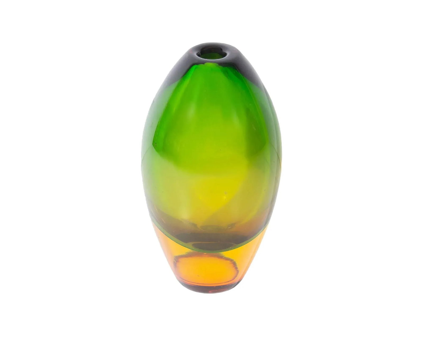 Murano Sommerso Flavio Poli Attrib. Green and Amber Glass Vase - 2
