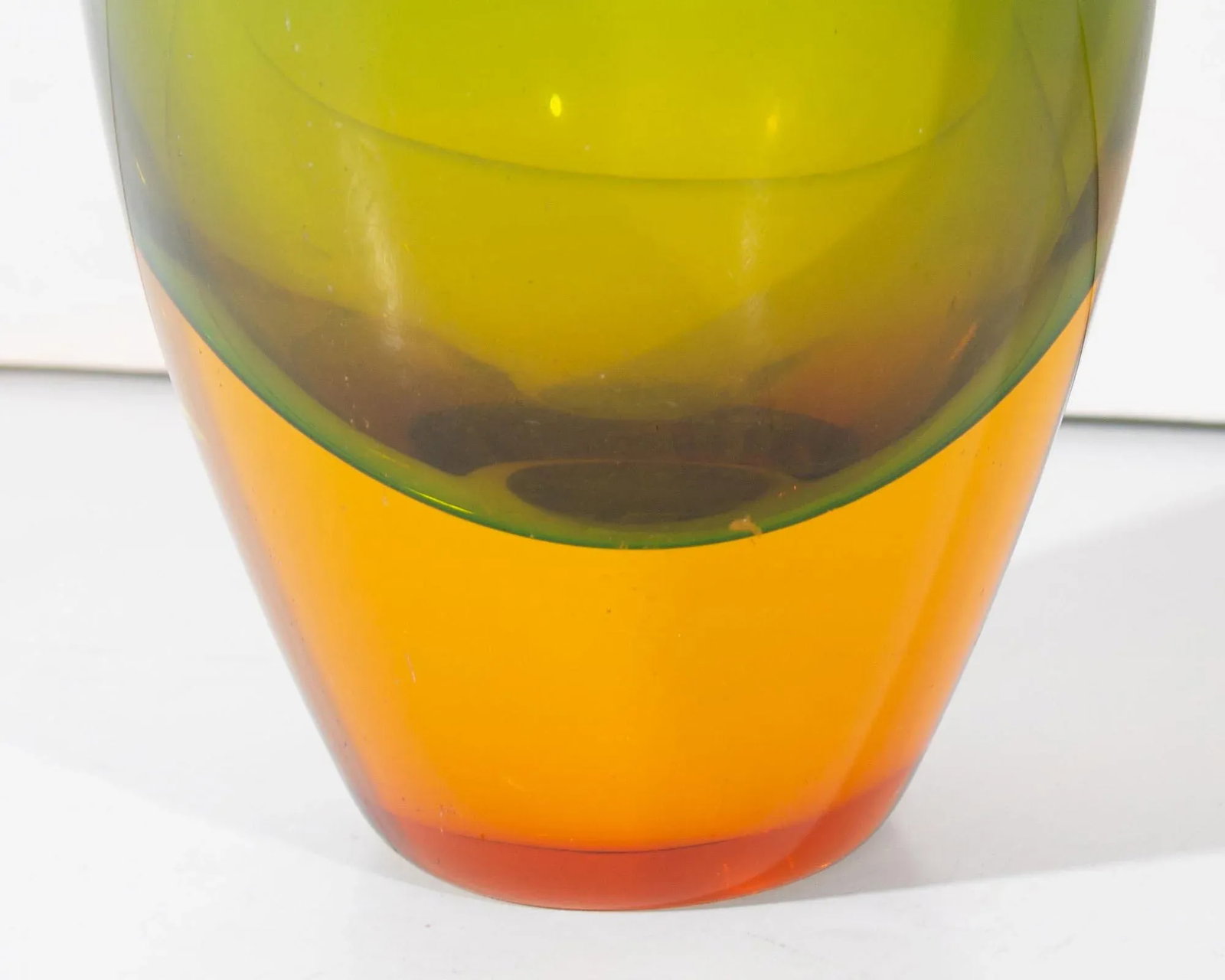 Murano Sommerso Flavio Poli Attrib. Green and Amber Glass Vase - 3