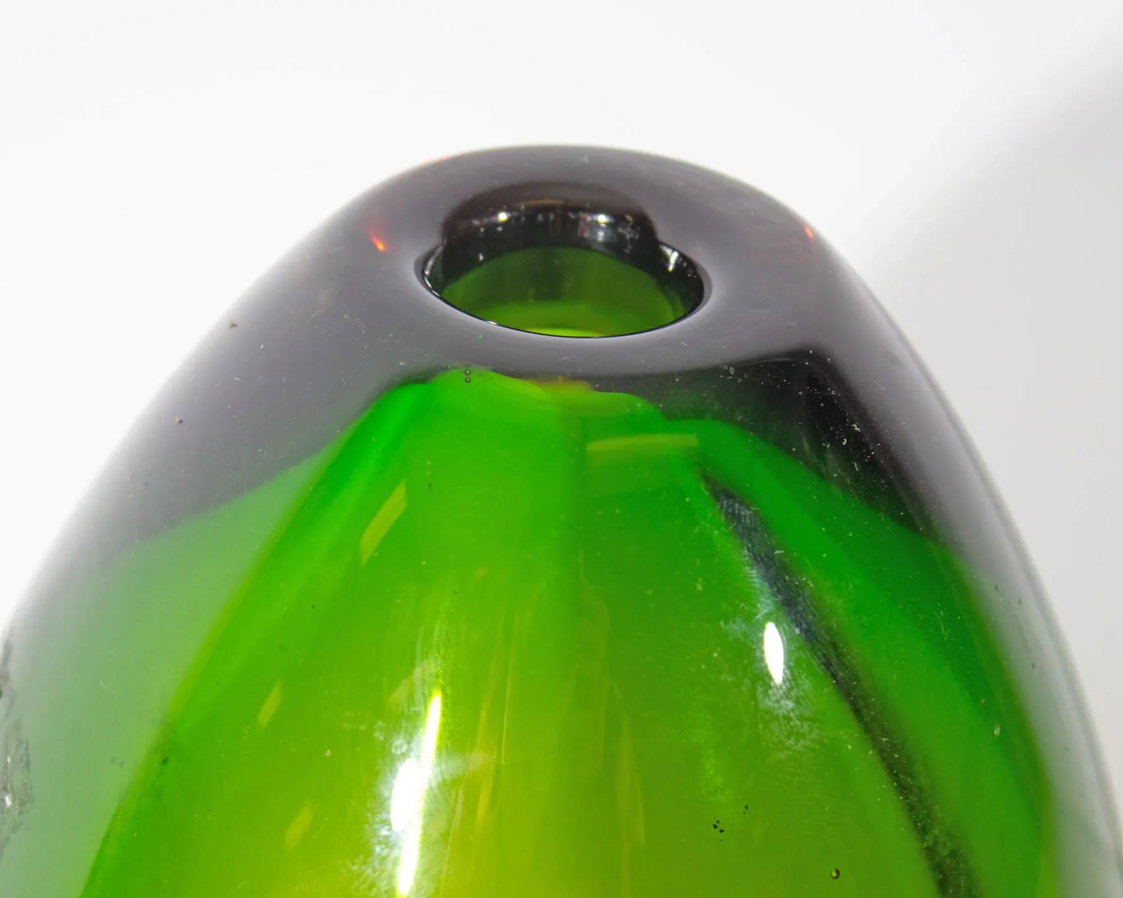 Murano Sommerso Flavio Poli Attrib. Green and Amber Glass Vase - 4