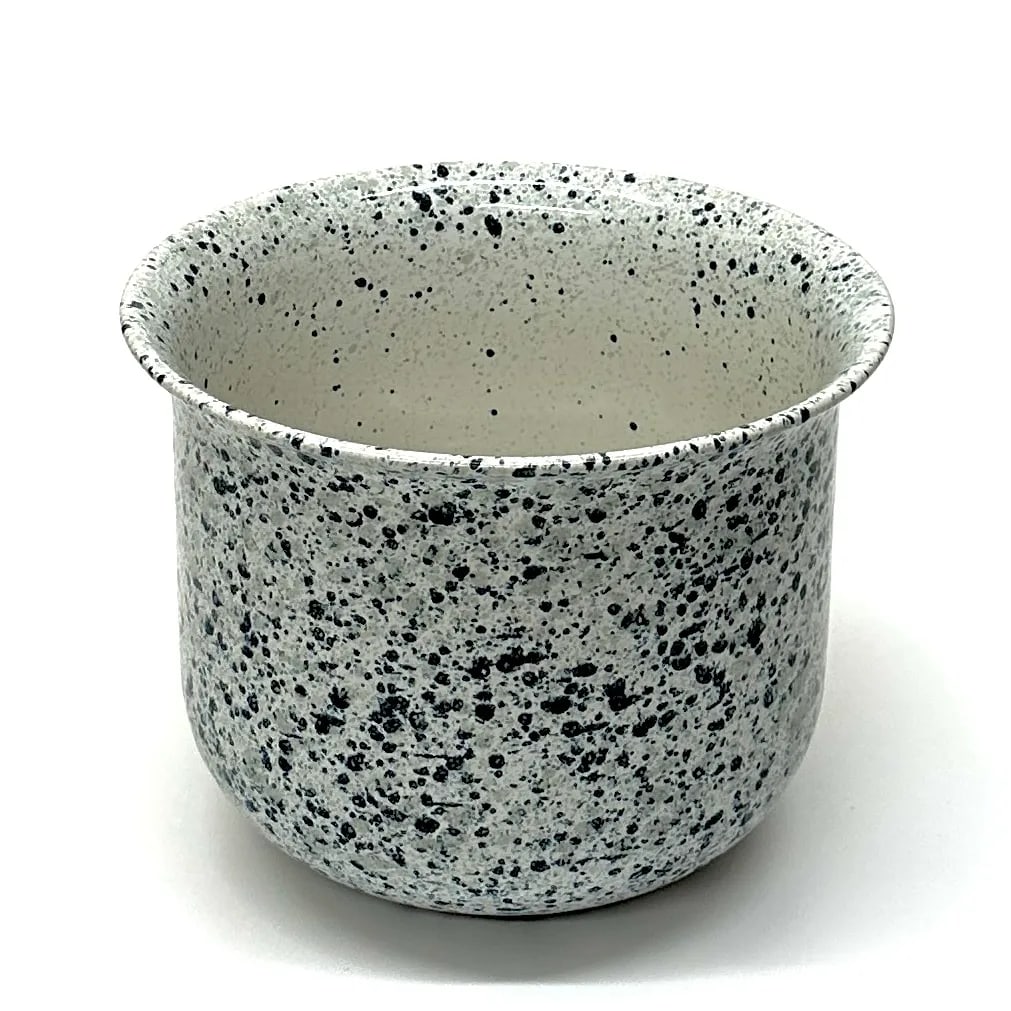 Elegantly Shaped Blue & White Ceramic Splatterware Planter Curation, Made in Germany - Group of 2 - 5