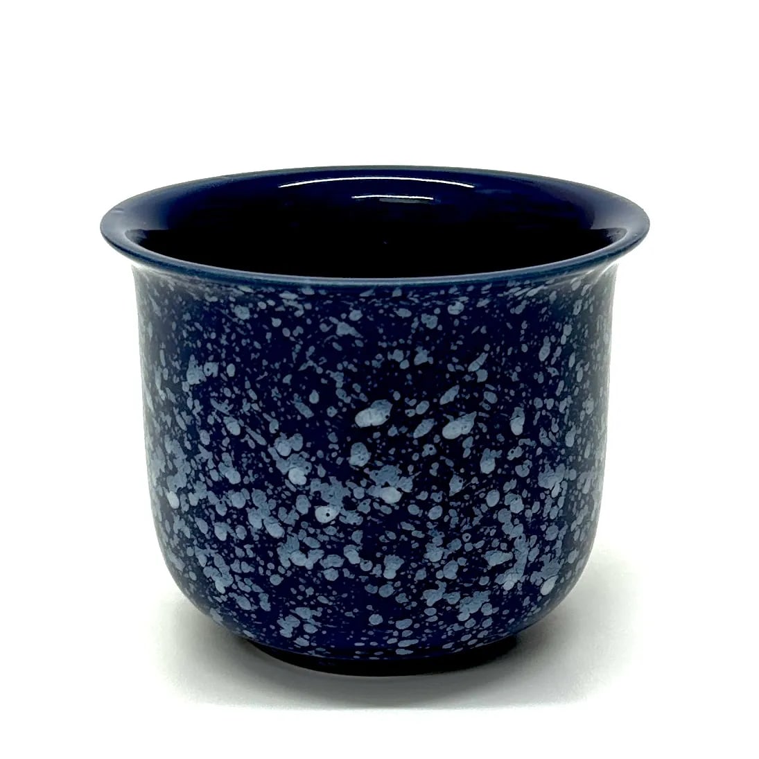 Elegantly Shaped Blue & White Ceramic Splatterware Planter Curation, Made in Germany - Group of 2 - 6