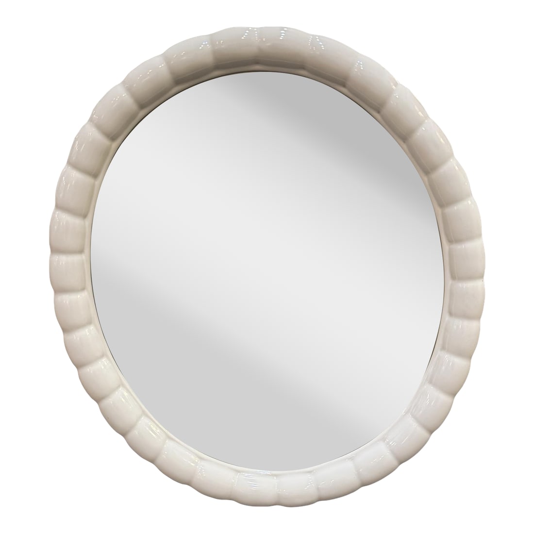 White Porcelain Oval Mirror: Add a touch of classic elegance to any room with this oval mirror framed in white porcelain designed to mimic a twisted rope pattern. The textured rope detail offers a subtle yet striking visual