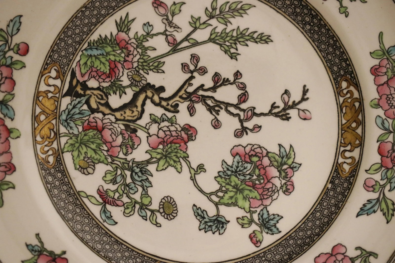Pair of 19th C. Antique Minton Chinoiserie Ironstone "Indian Tree" Soup Plates - 14