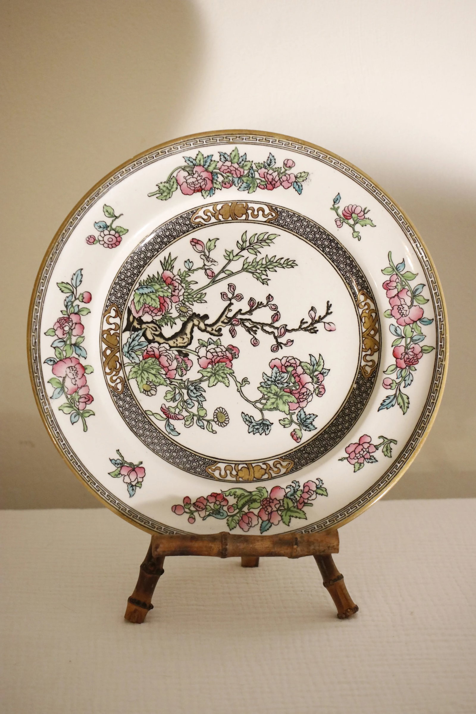 Pair of 19th C. Antique Minton Chinoiserie Ironstone "Indian Tree" Soup Plates - 4