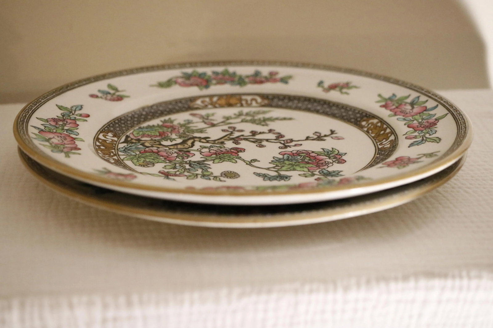 Pair of 19th C. Antique Minton Chinoiserie Ironstone "Indian Tree" Soup Plates - 5