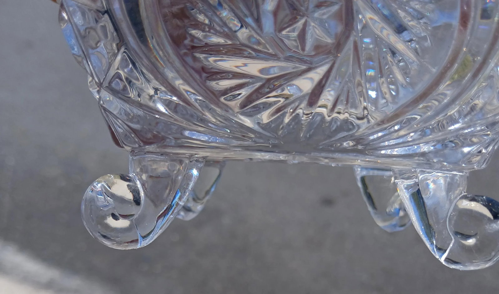 Vintage Bohemian Cut Crystal Pinwheel Whirling Star Lidded Candy Dish - 2