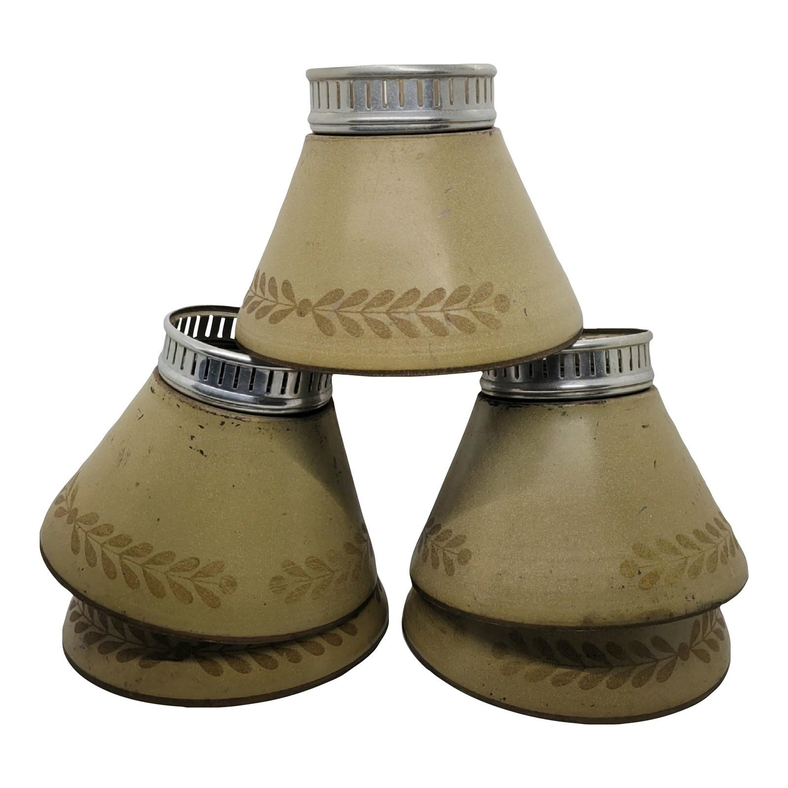 Vintage Toleware Chandelier Lamp Shades - Set of 5: These would also be so pretty on some mini lamps or repurposed for something else. Condition: Alterations: Original Condition Unaltered Imperfections: Needs Restoration Condition Notes: Good used