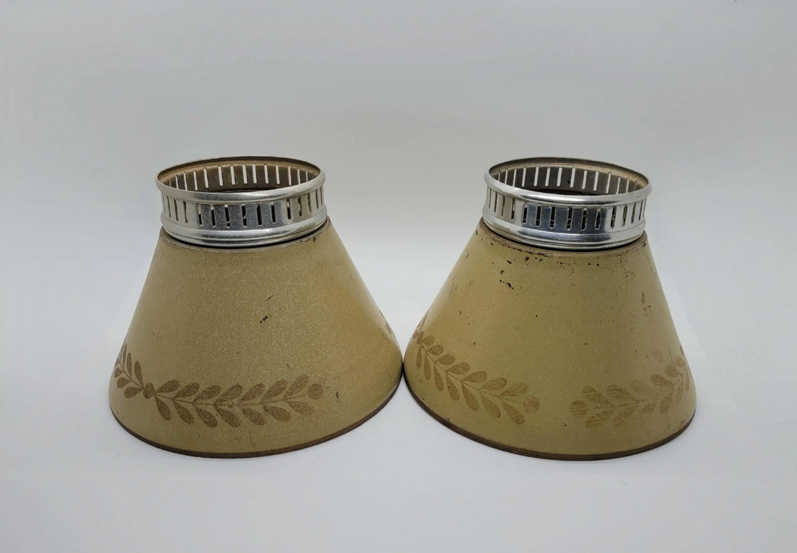 Vintage Toleware Chandelier Lamp Shades - Set of 5 - 5
