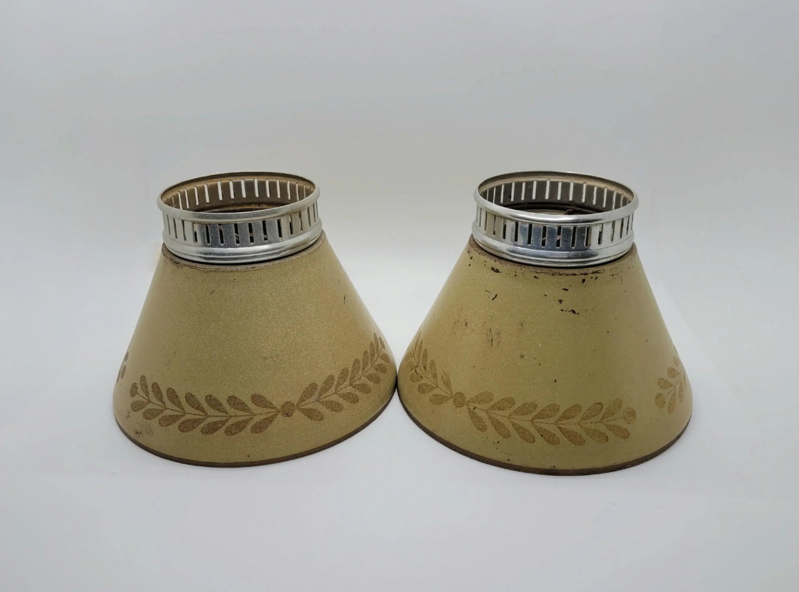 Vintage Toleware Chandelier Lamp Shades - Set of 5 - 6