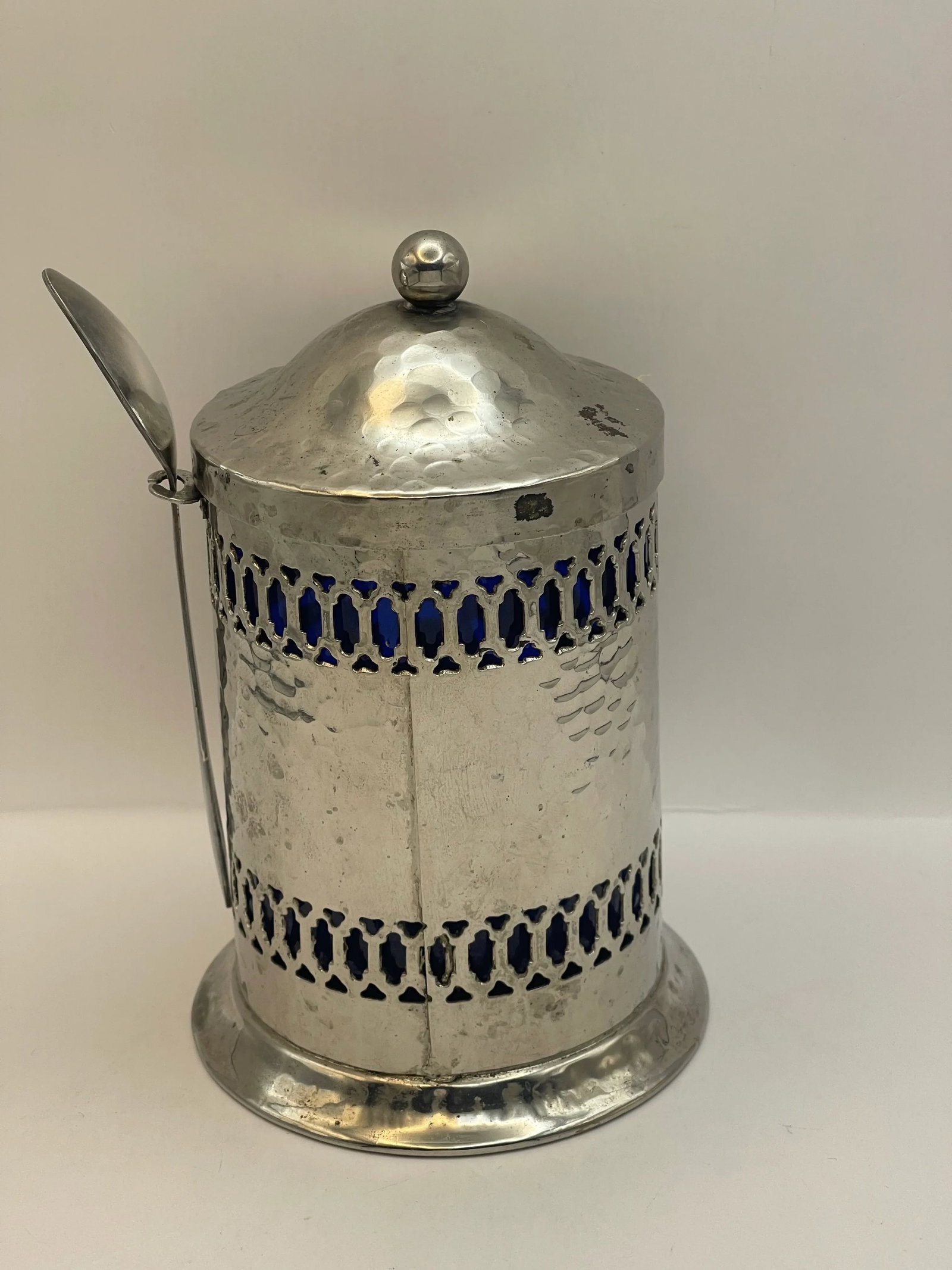 Mid 20th Century Hammer Finished Silverplate Coffee Canister - 4