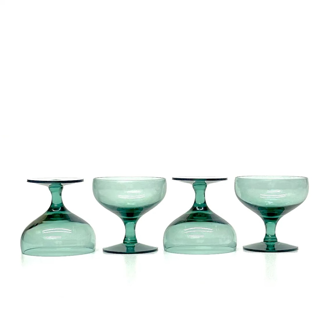 Vintage Diminutive Sea-Foam Green Sherry or Liqueur Glasses - Set of 4 - 5