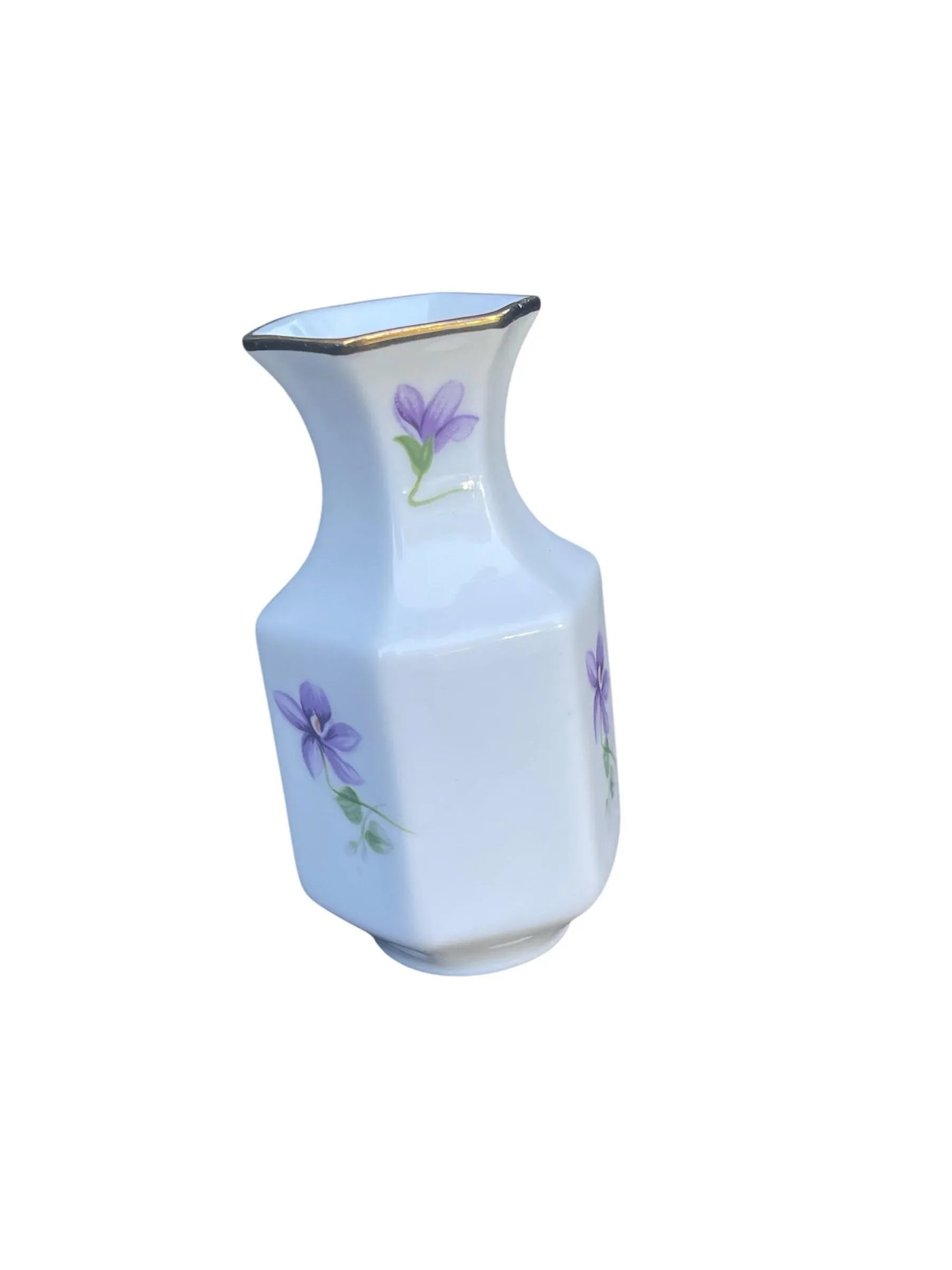 Vintage "Wild Violets" by Aynsley Fine English Bone China Bud Vase - 6