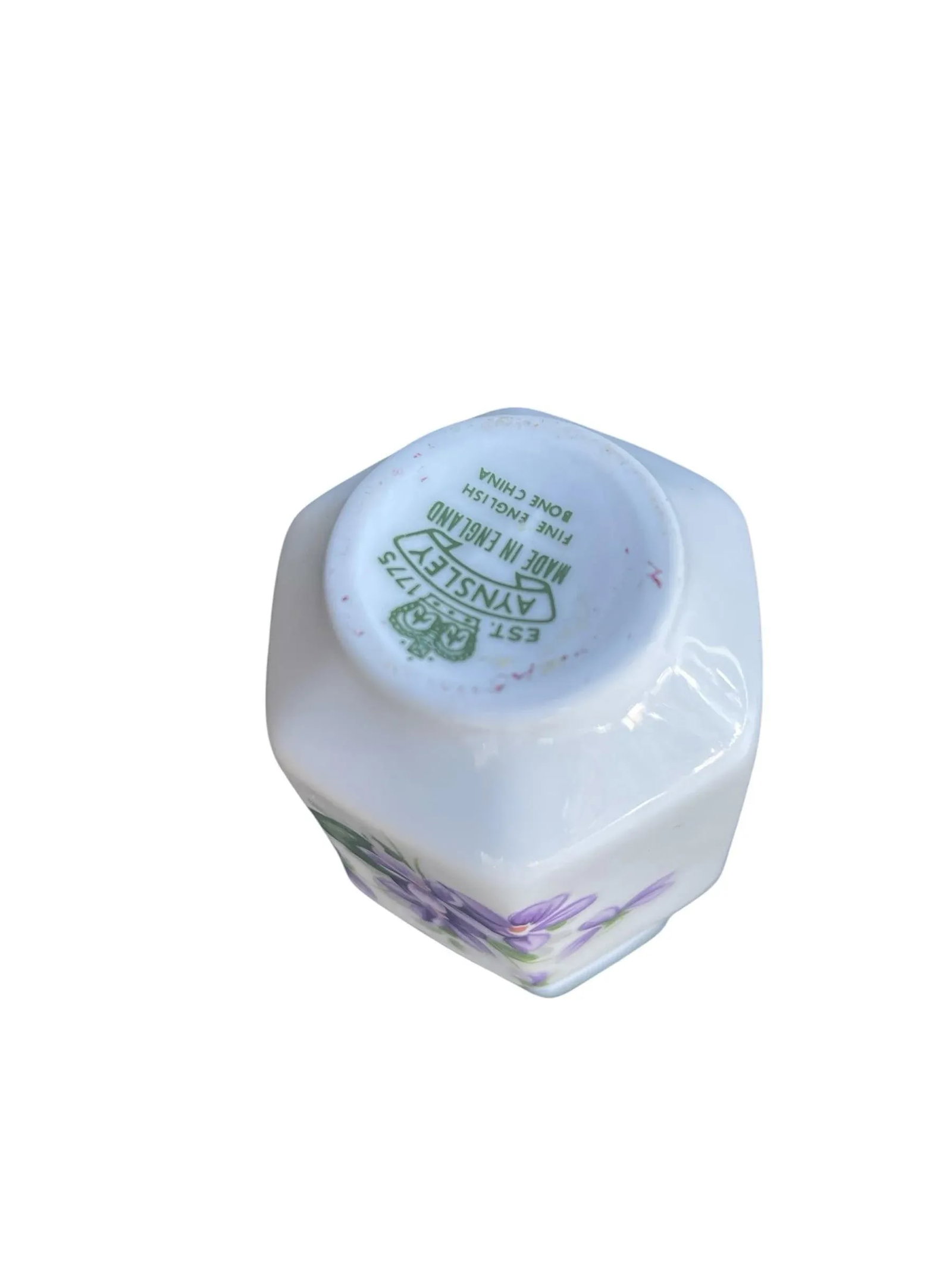 Vintage "Wild Violets" by Aynsley Fine English Bone China Bud Vase - 7