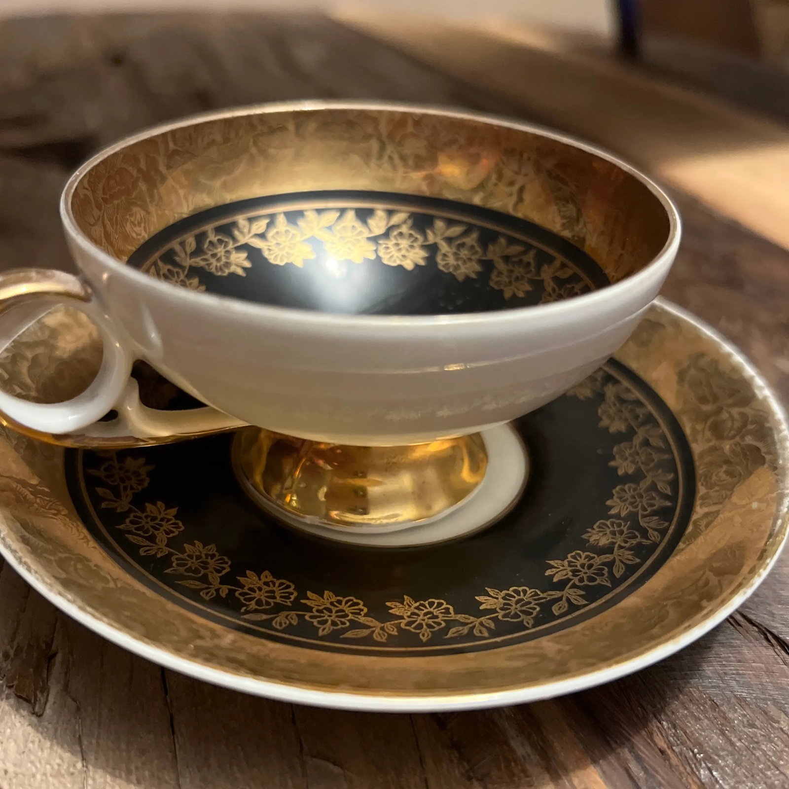 Vintage Bavarian Demitasse Espresso Cup & Saucer, Turkish Coffee Cup - 2