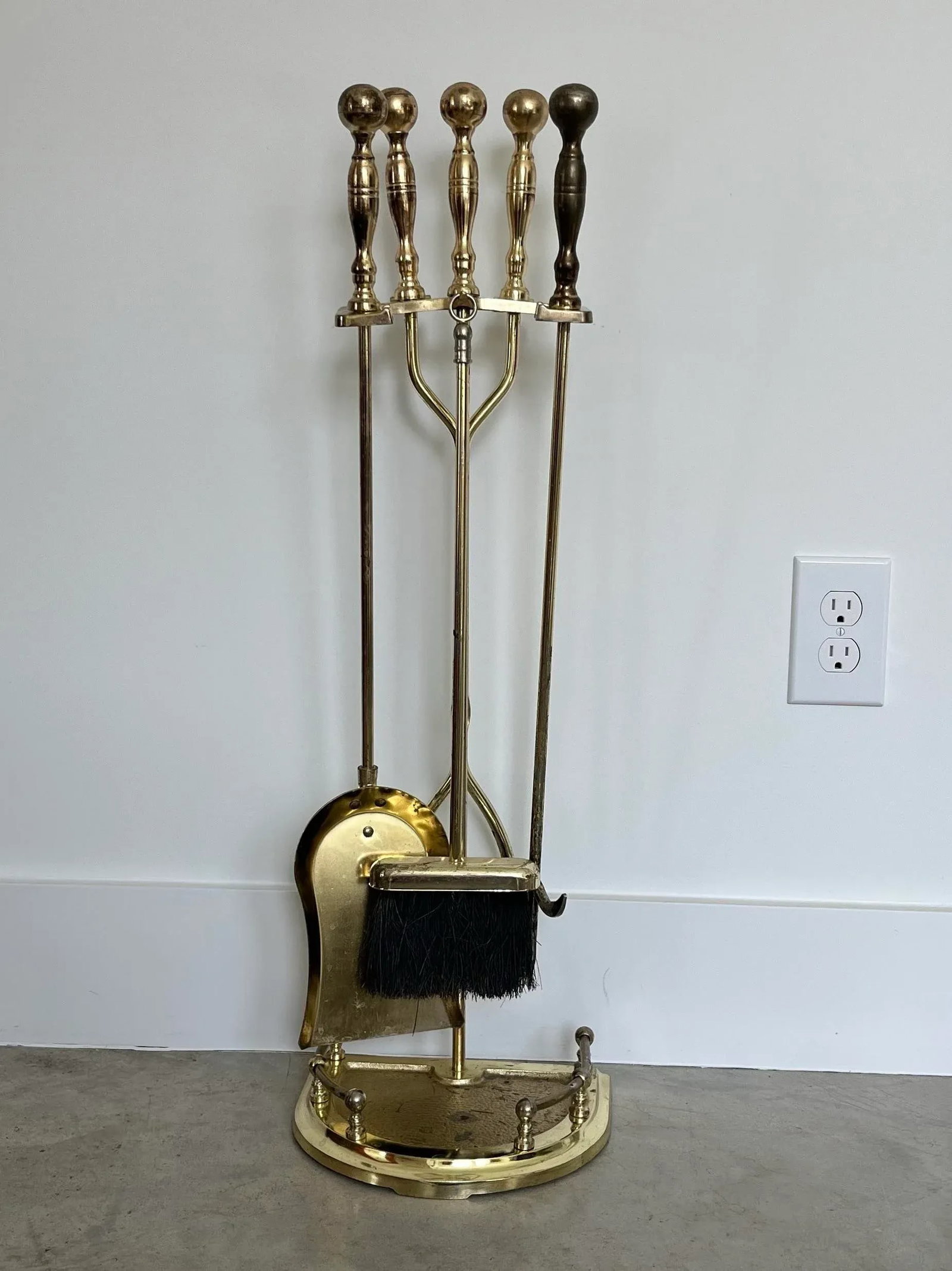 Vintage Neoclassical Metal Fire Tools-5 Piece Set - 2
