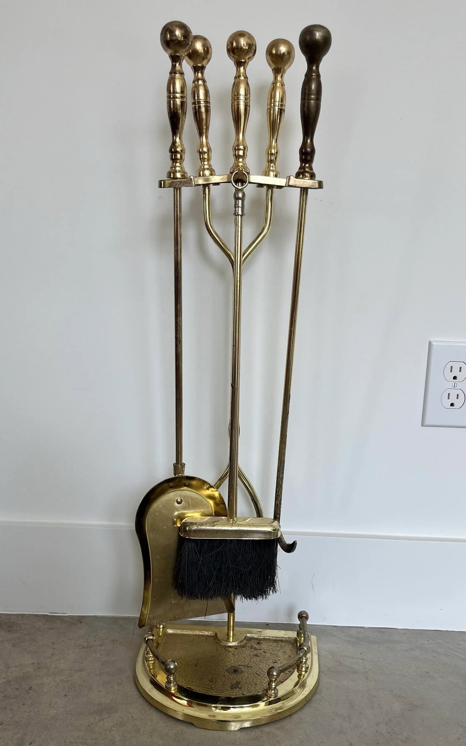 Vintage Neoclassical Metal Fire Tools-5 Piece Set - 7