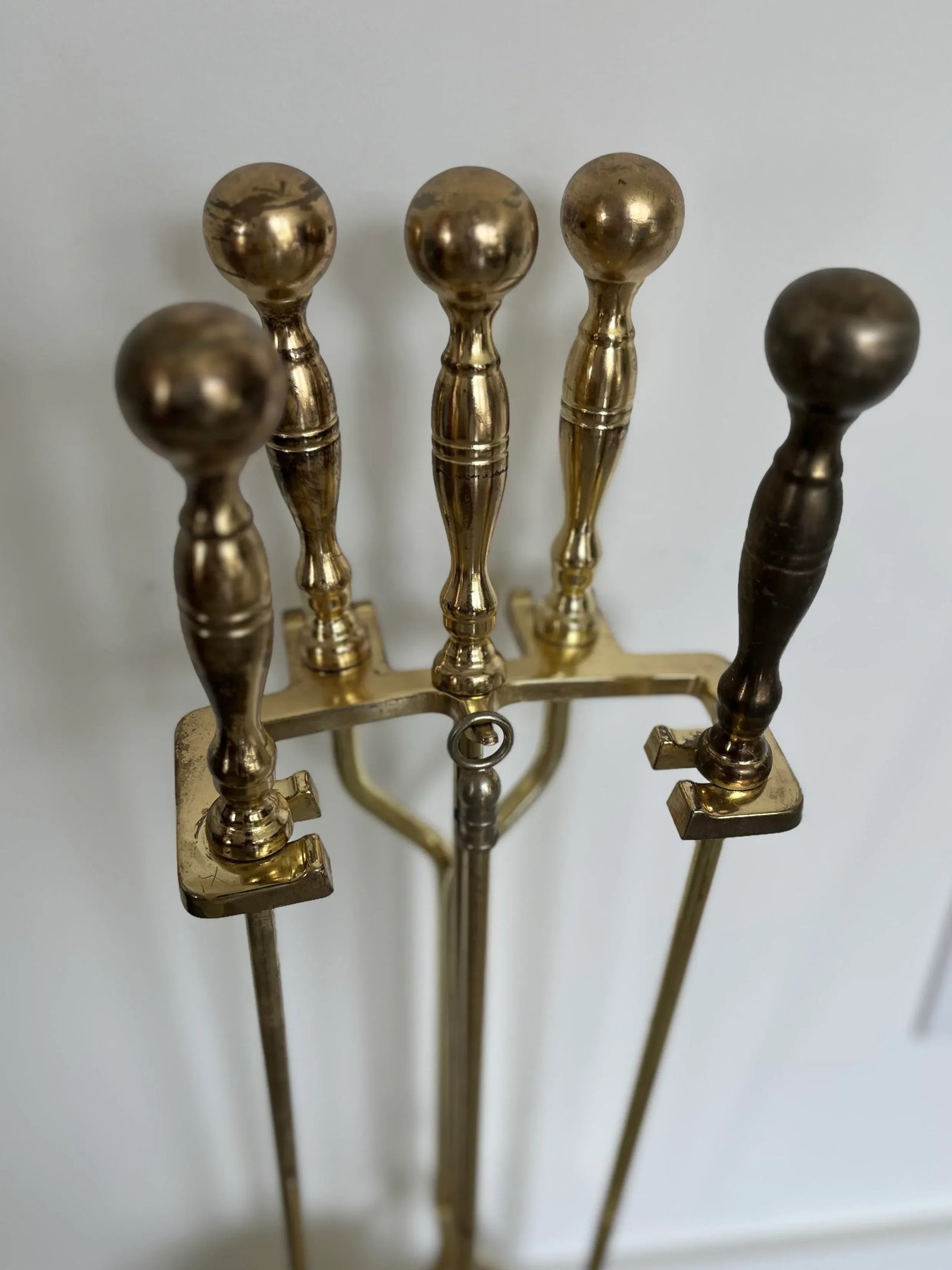 Vintage Neoclassical Metal Fire Tools-5 Piece Set - 8