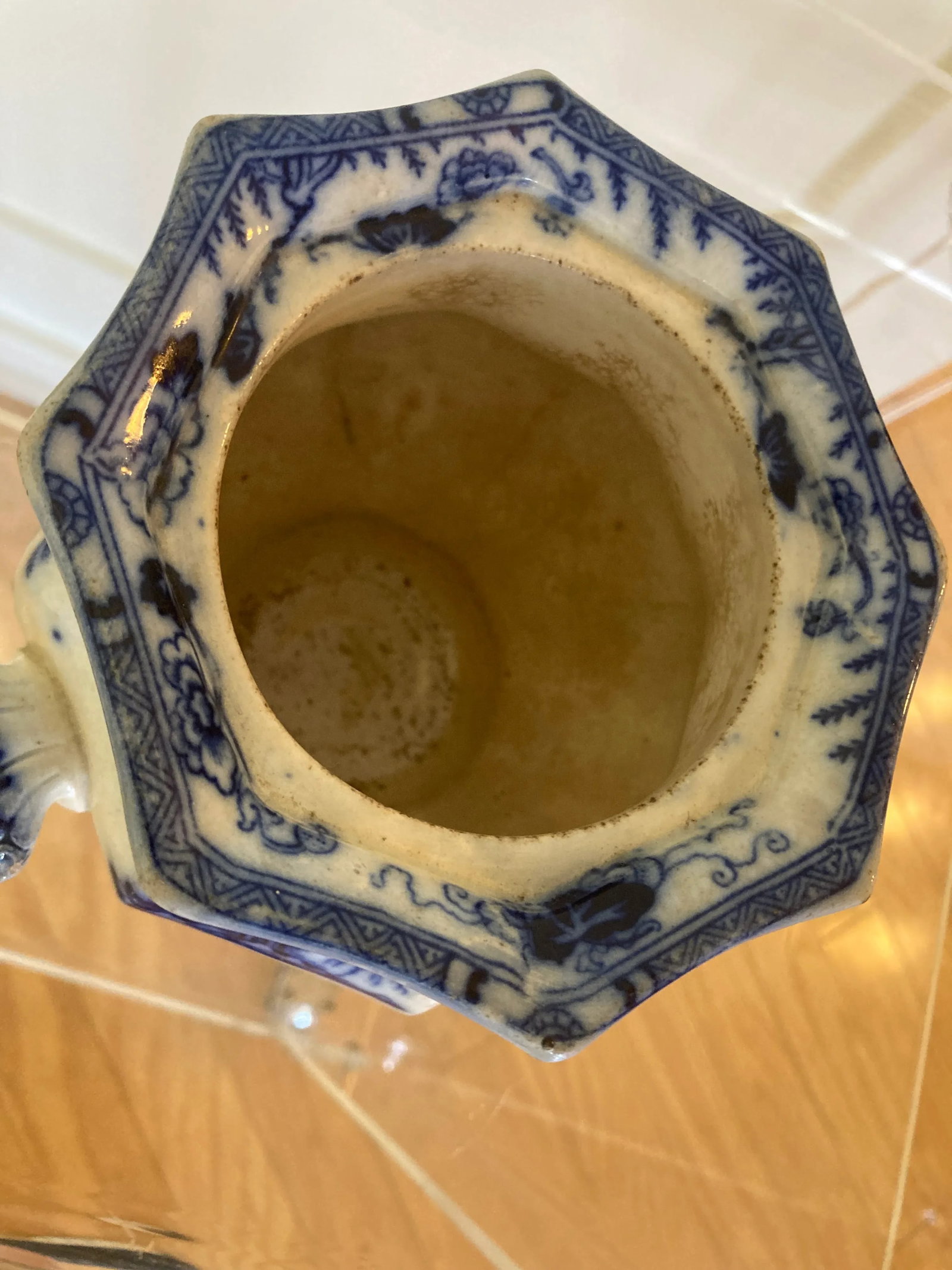 Flow Blue Sugar Jar Mid 19th Century - 13