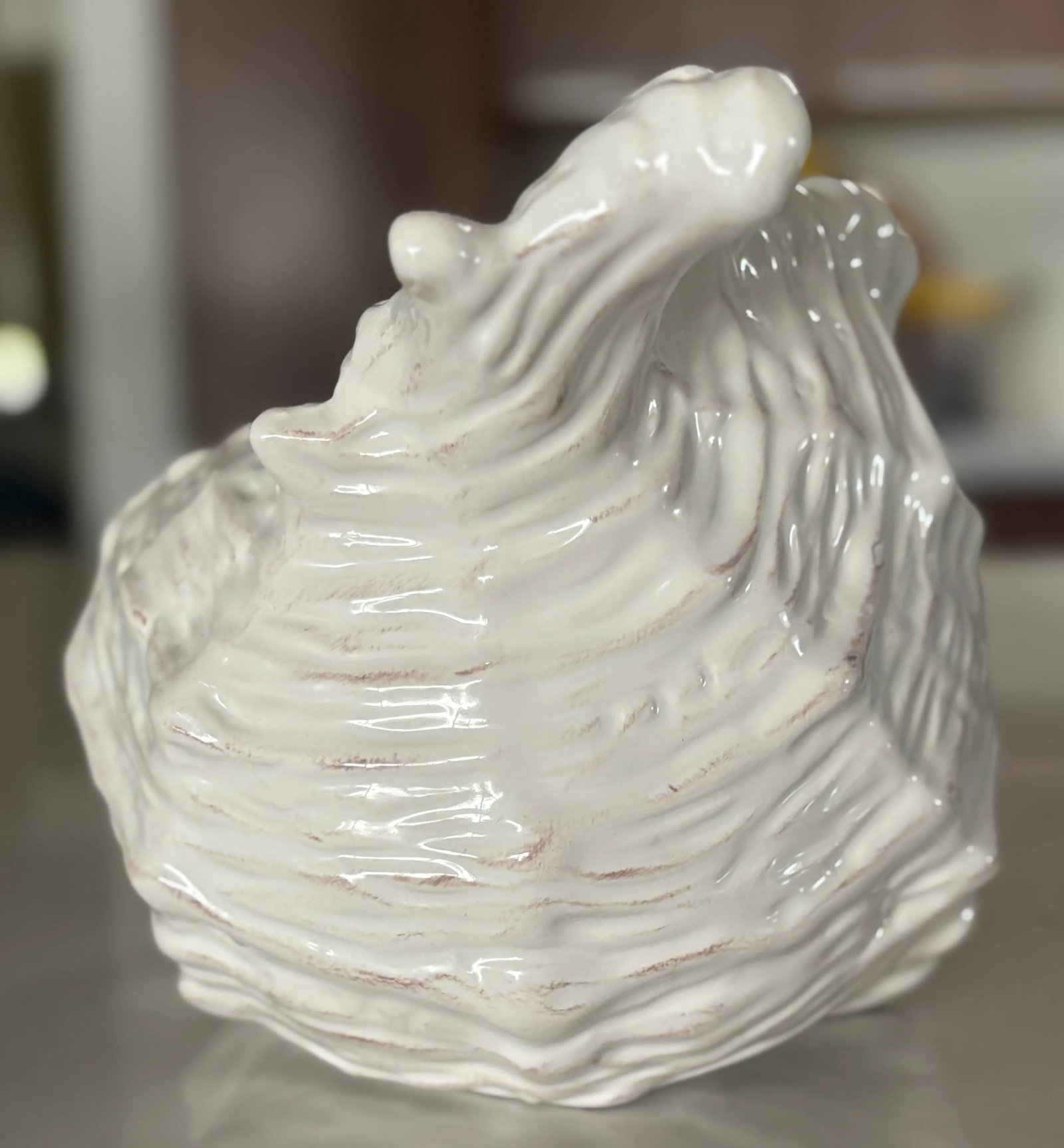 Vintage Coastal Chic Ceramic Conch Shell Cachepot Planter - 7