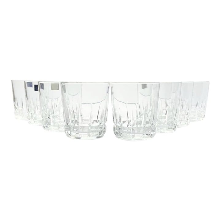 1980s Cristal D'Arques "Chantelle" 8 Old Fashioned Glasses: Cristal d'Arques "Chantelle" 8 Old Fashioned Glasses 3 5/8" 10oz Lady Victoria No chips, cracks, or fleabites. Height 3 5/8" Length (Opening) 3 1/4" Holds 10oz Circa 1980-90s Condition: Alterations: