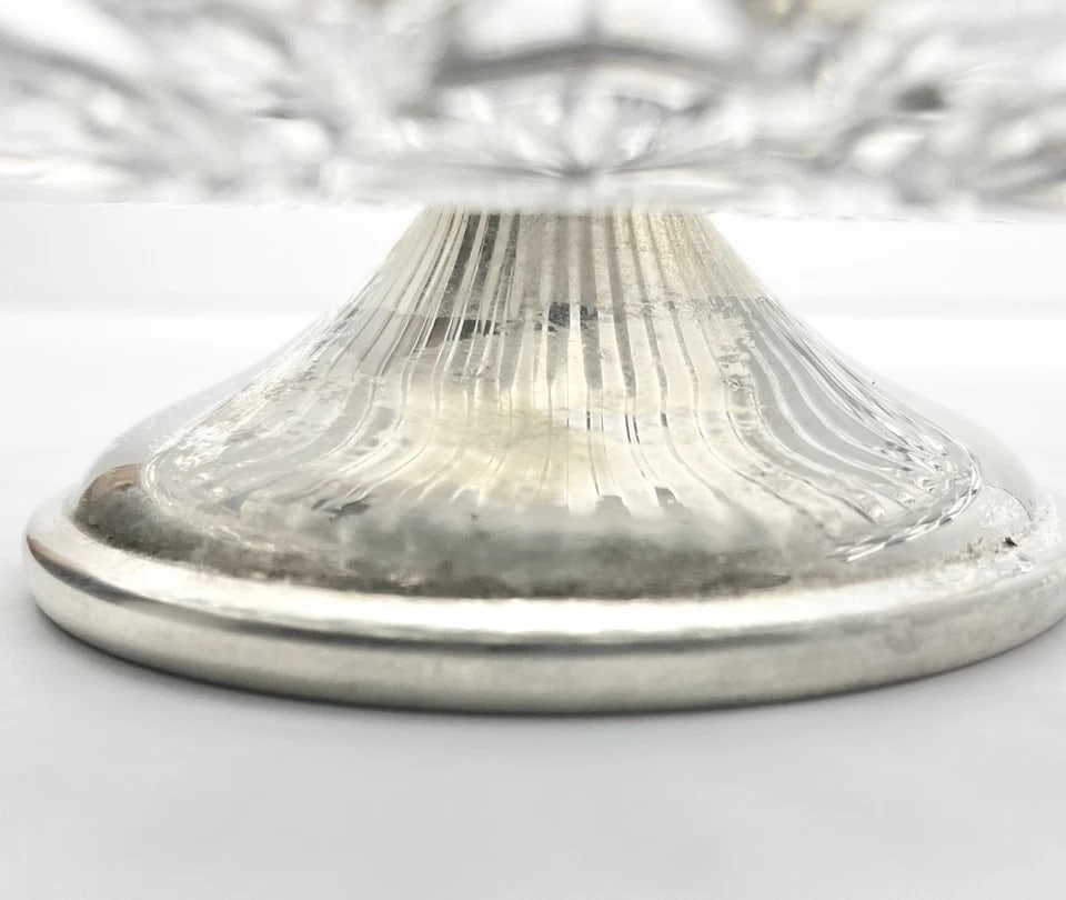 1950s Val Saint Lambert "Imperial" Crystal & Silverplate Serving Bowl - 6