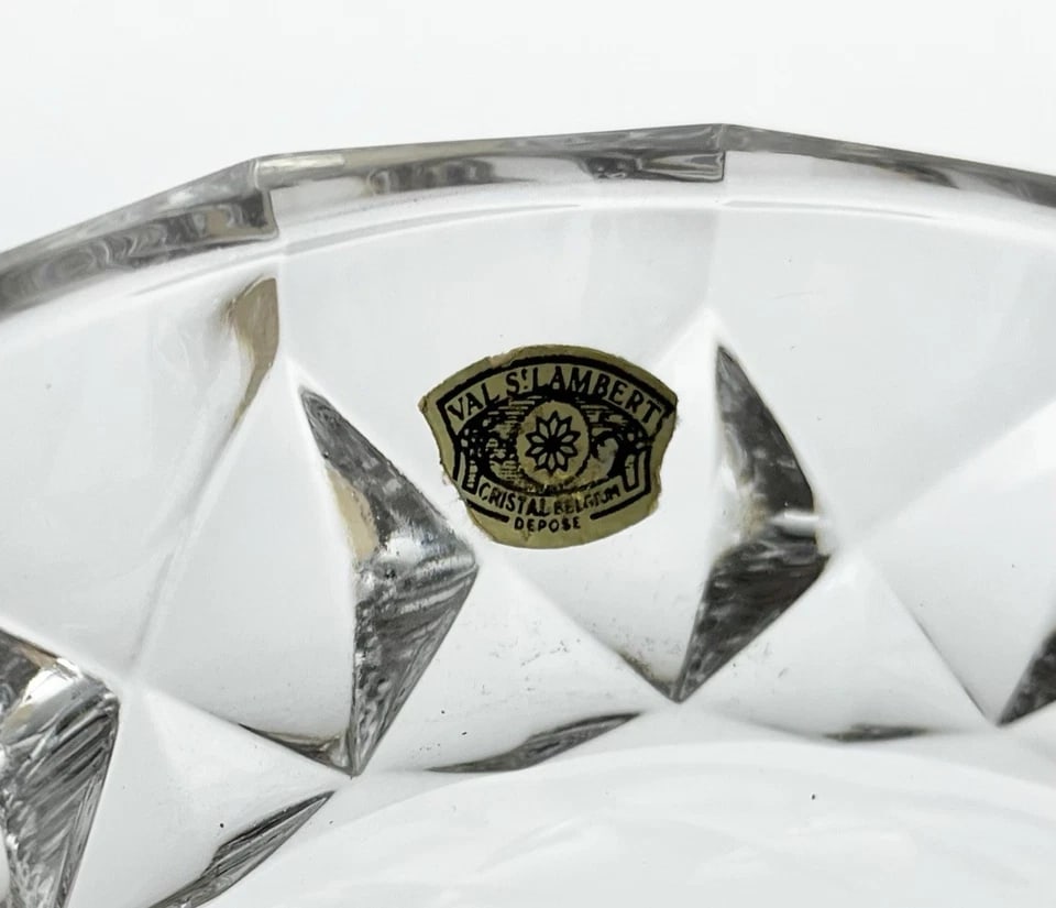 1950s Val Saint Lambert "Imperial" Crystal & Silverplate Serving Bowl - 7