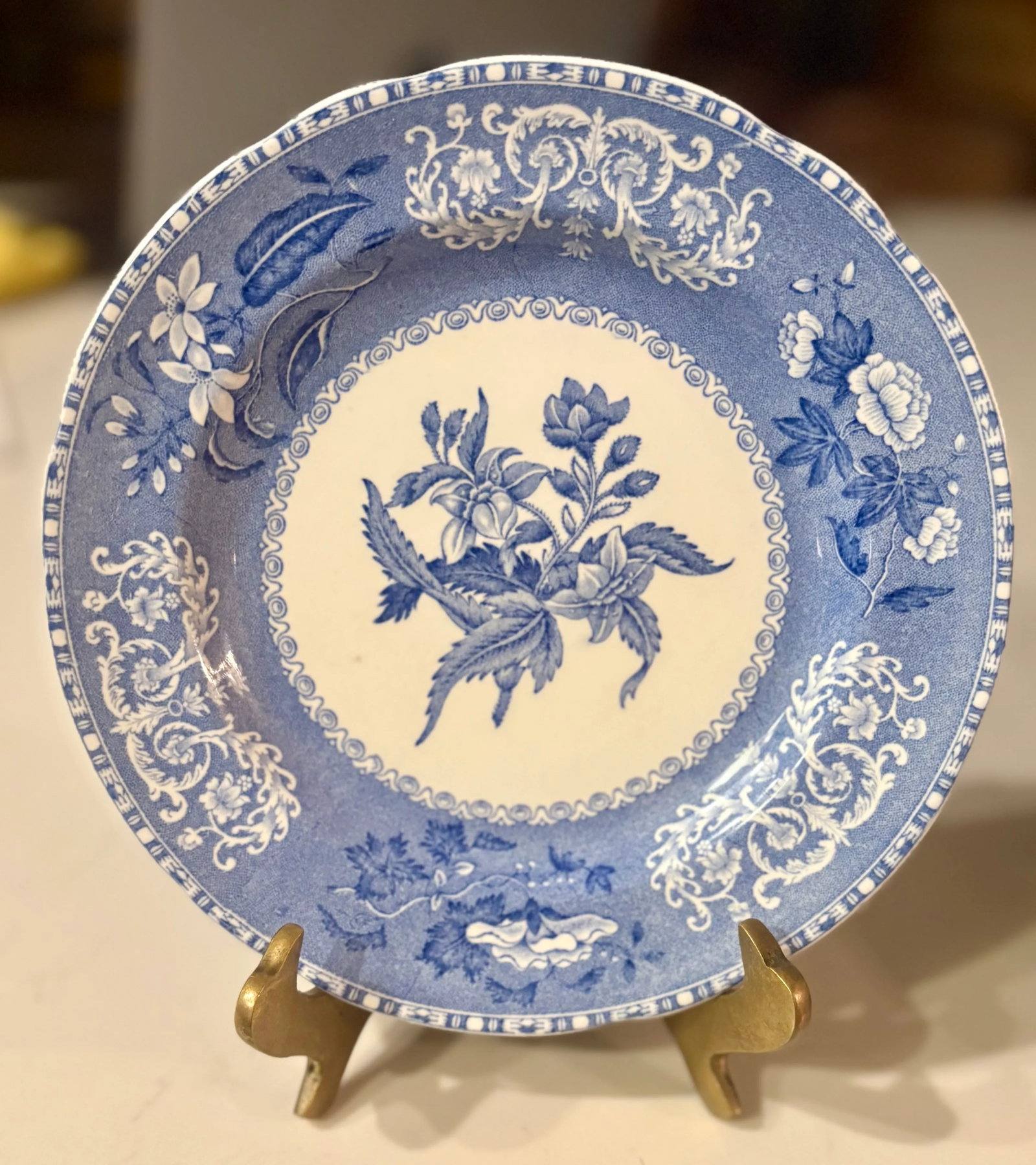 Early 20th Century Spode Blue Camila Salad Plate - 2