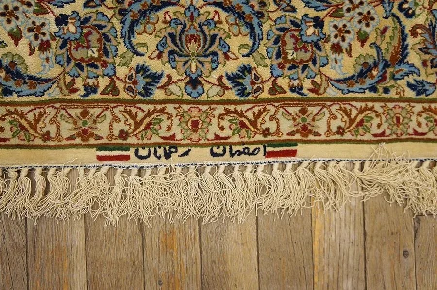 Extremely Fine and Intricate Floral Medallion Design Happy Light Yellow Color Mid 20th Century Vinta - 7
